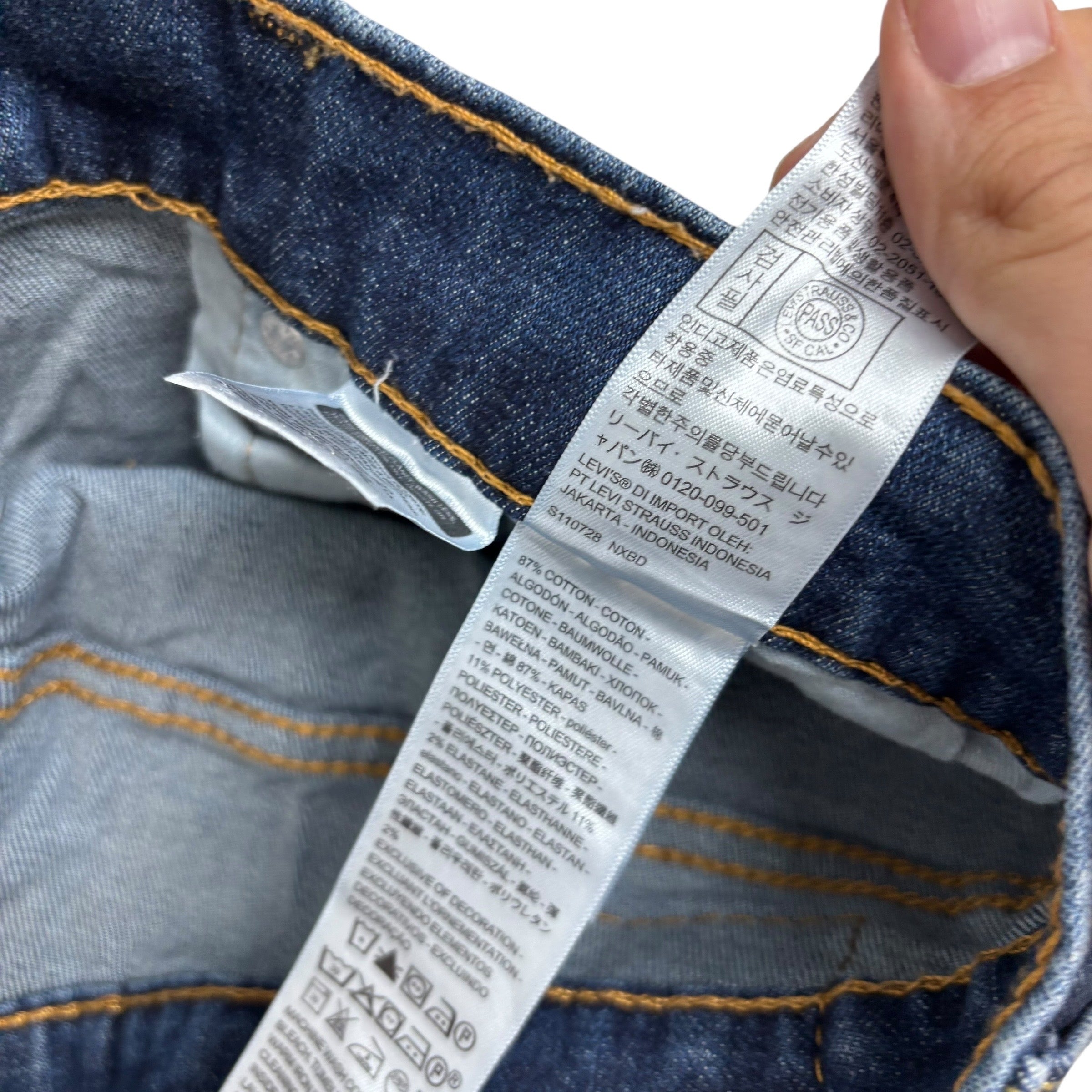 Levis 512 Jeans W31 L30 Mens Dark Blue Slim Tapered Fit Stretch Denim (E)