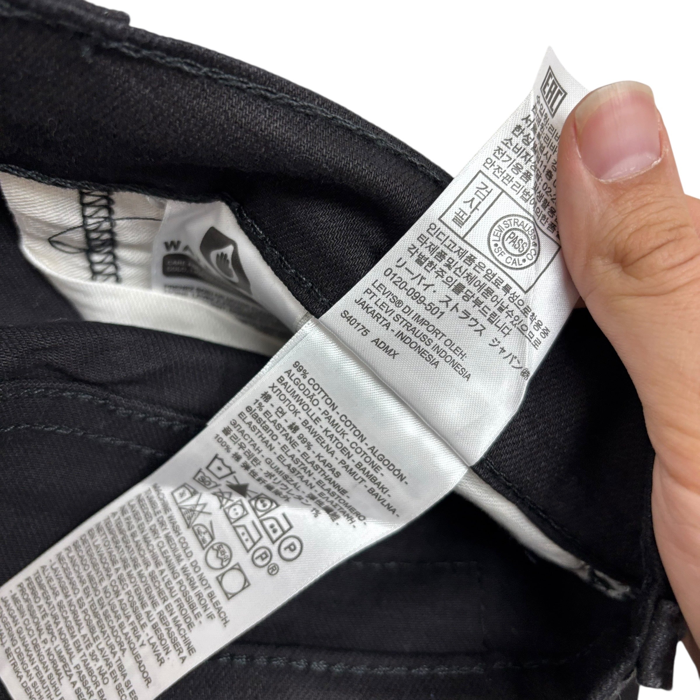 Levis 569 Jeans W38 L30 Mens Black Baggy Relaxed Straight Fit Stretch Denim (E)