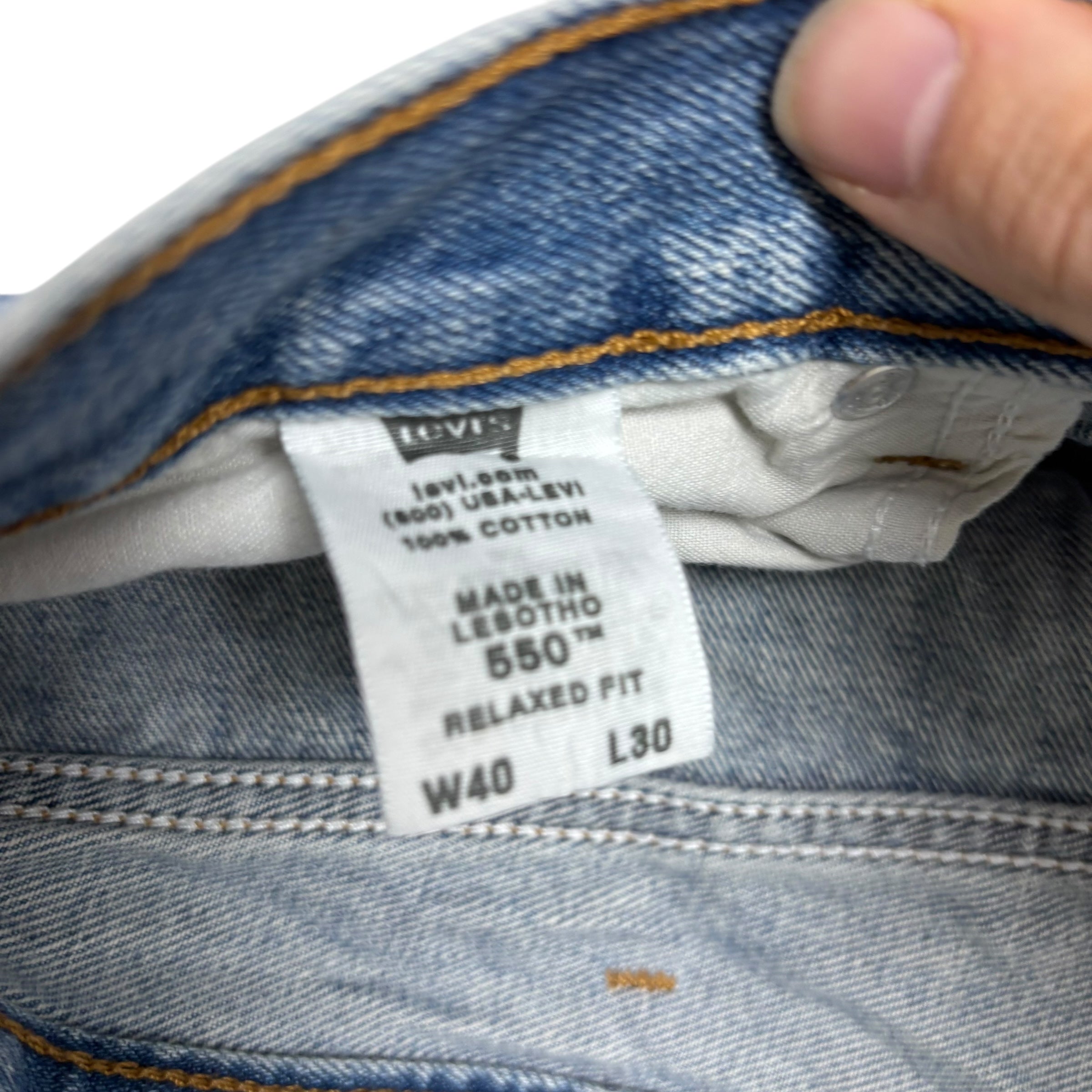 Levis 550 Jeans W40 L30 Mens Mid Blue Baggy Relaxed Straight Vintage Denim (E)