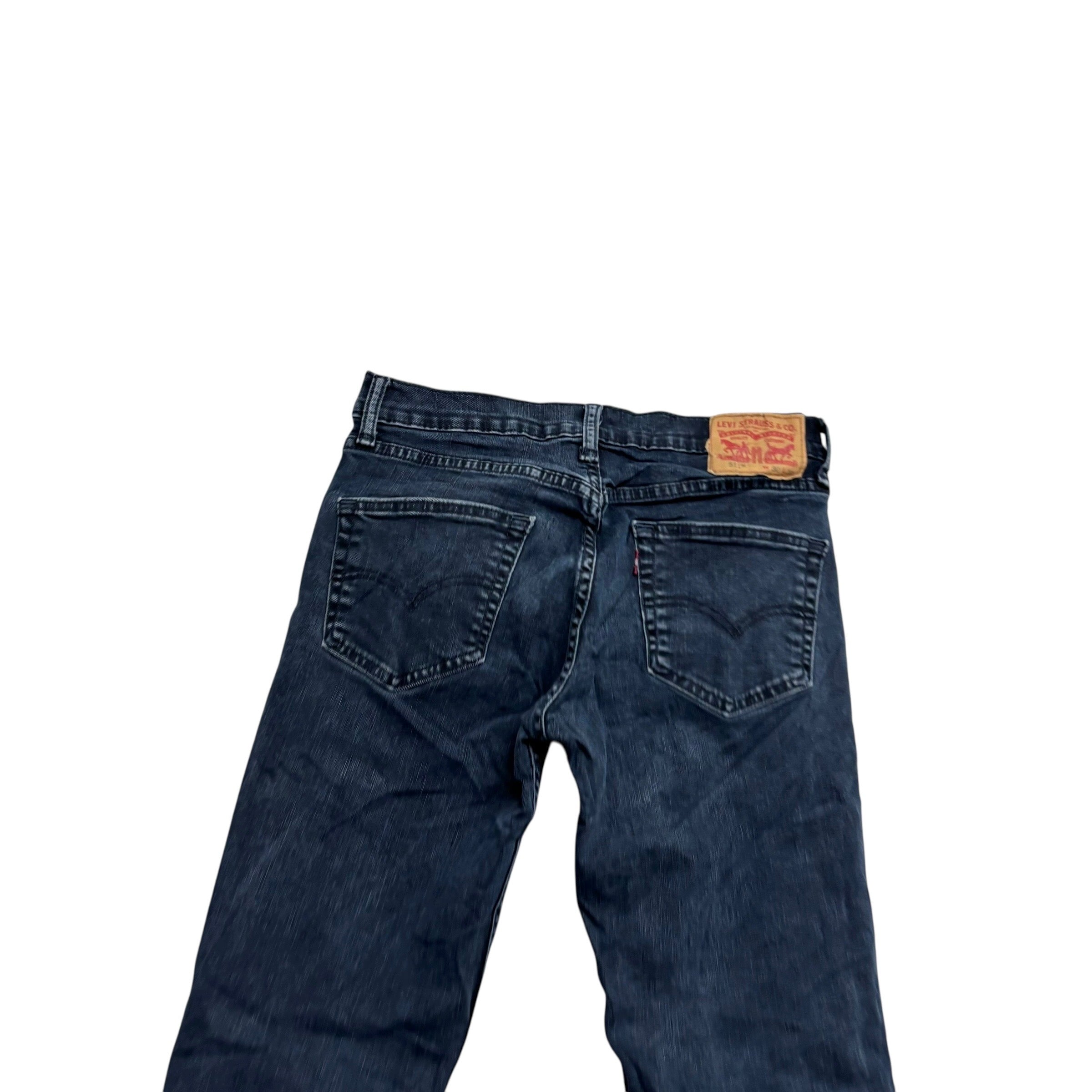 Levis 511 Jeans W30 L31 Mens Navy Blue Slim Fit Stretch Denim (E)