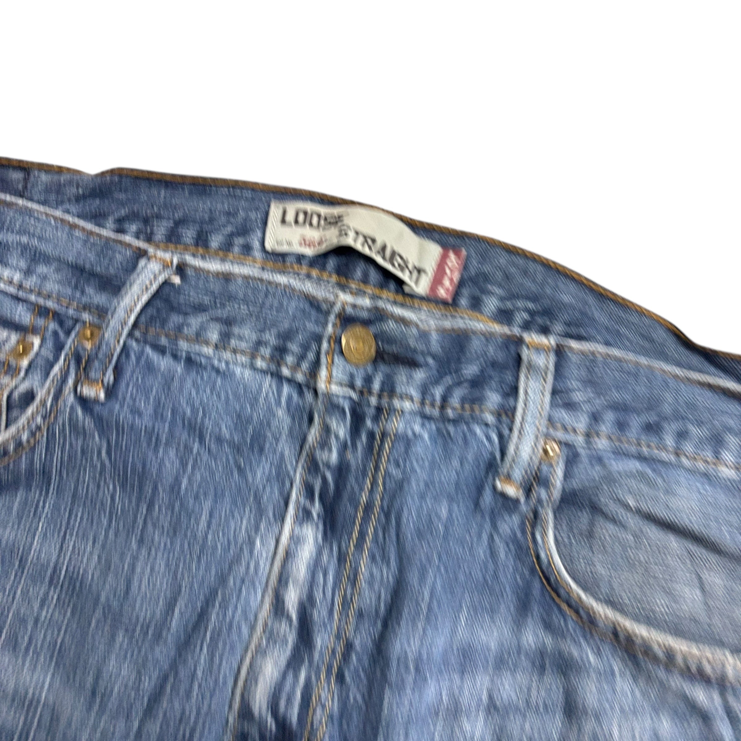 Levis 569 Jeans W36 L34 Mens Mid Blue Baggy Relaxed Straight Vintage Denim (E)