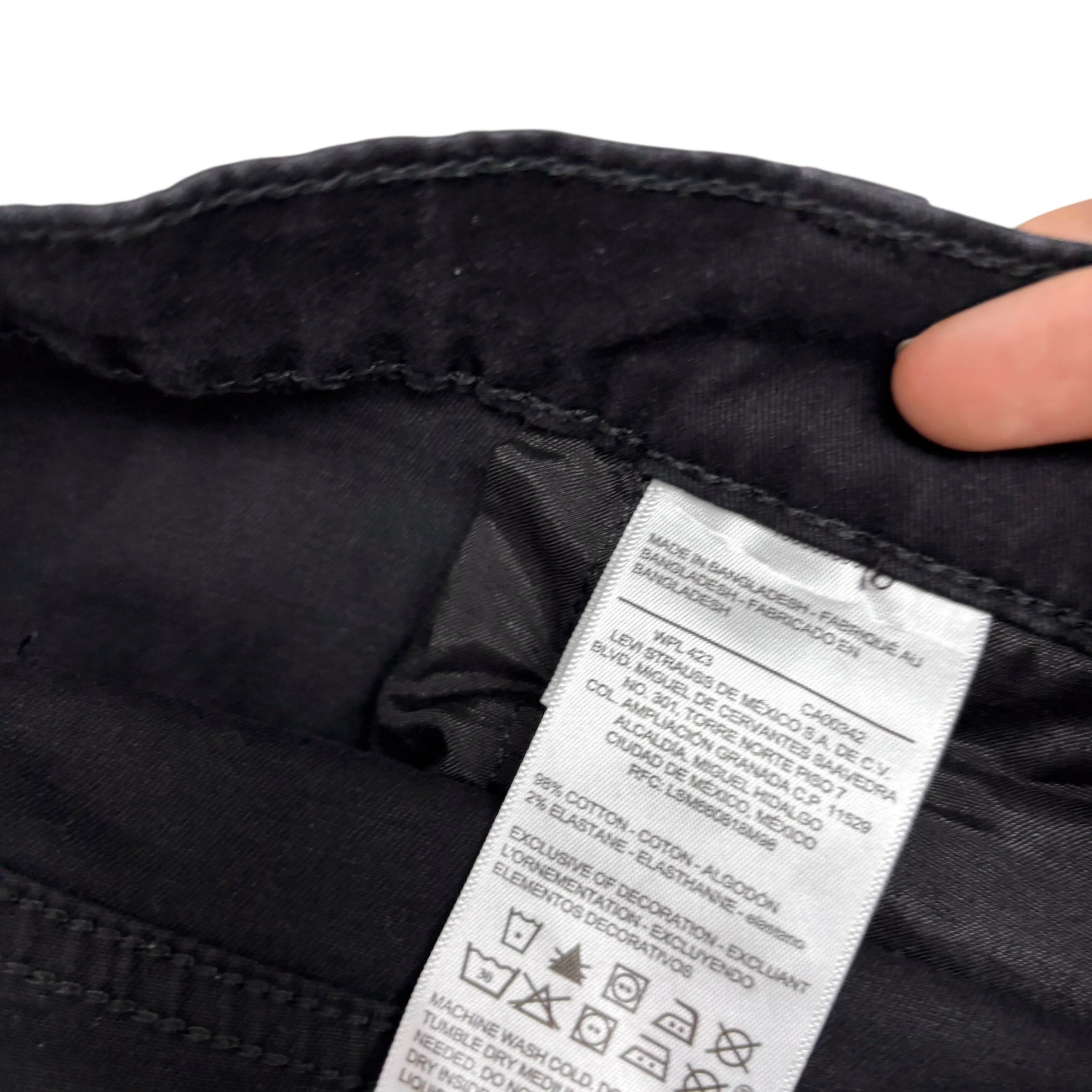 Levis Signature Trousers W40 L29 Mens Black Athletic Fit Stretch Pants (E)
