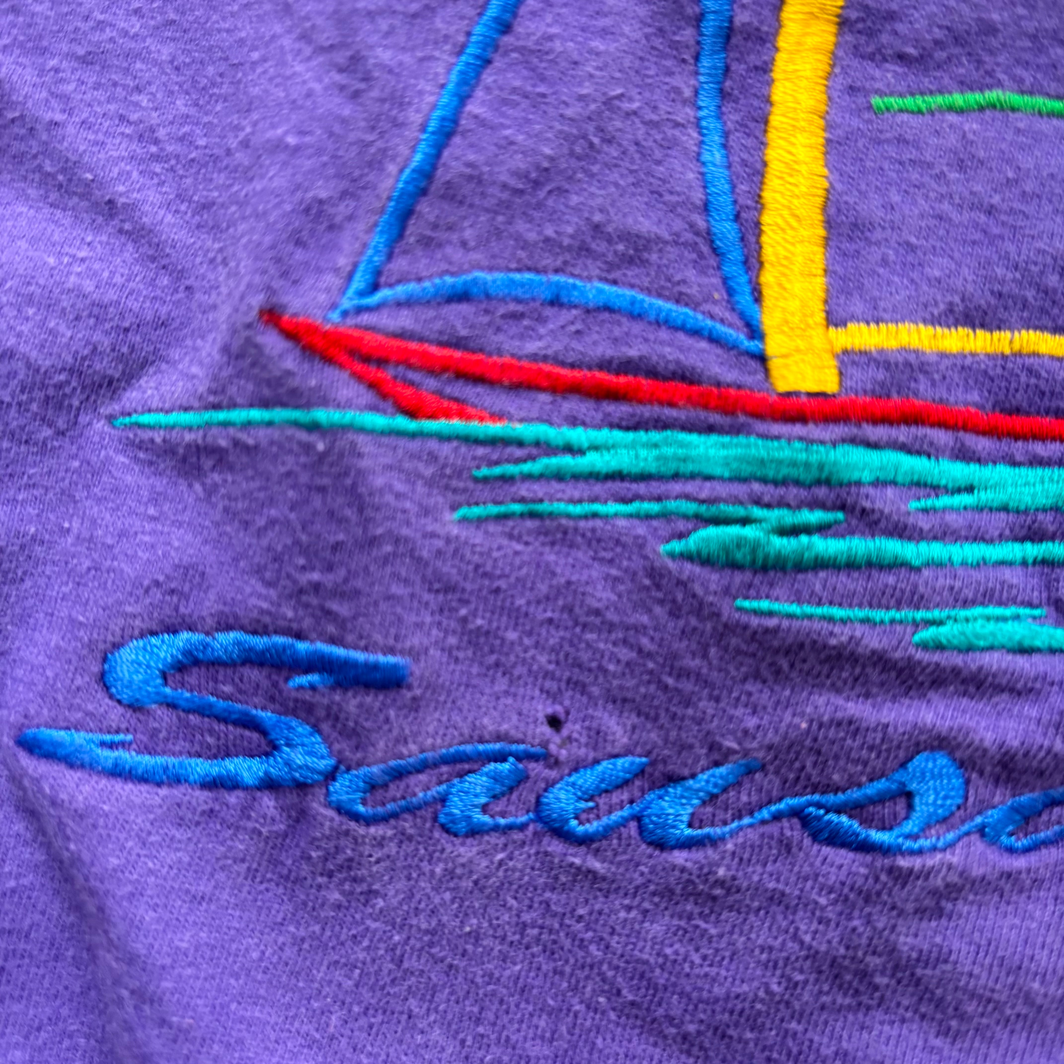 Vintage T Shirt Mens XL Purple Single Stitch Graphic Print 90s USA Tourist