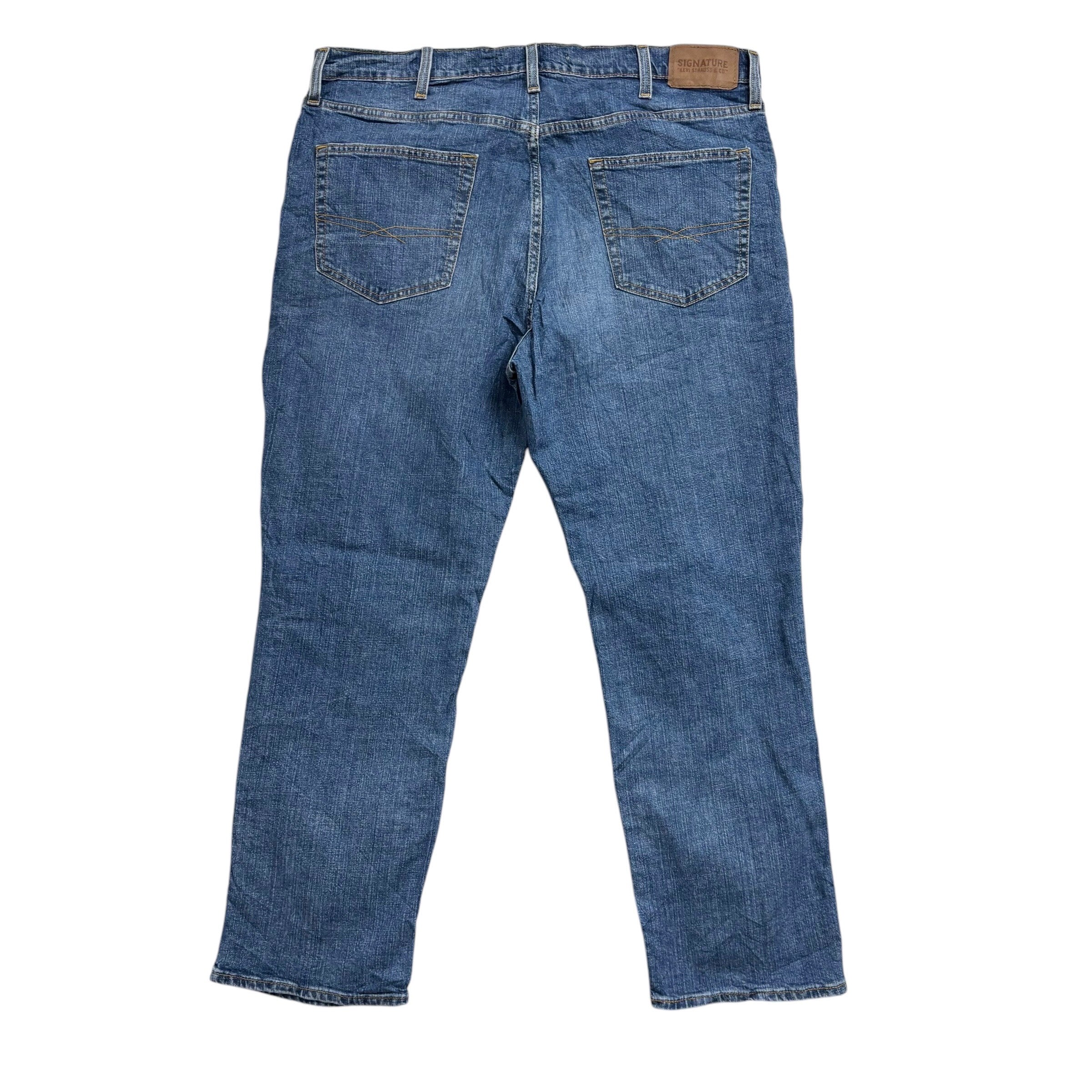 Levis Signature Jeans W40 L30 Mens Mid Blue Athletic Fit Stretch Denim (E)