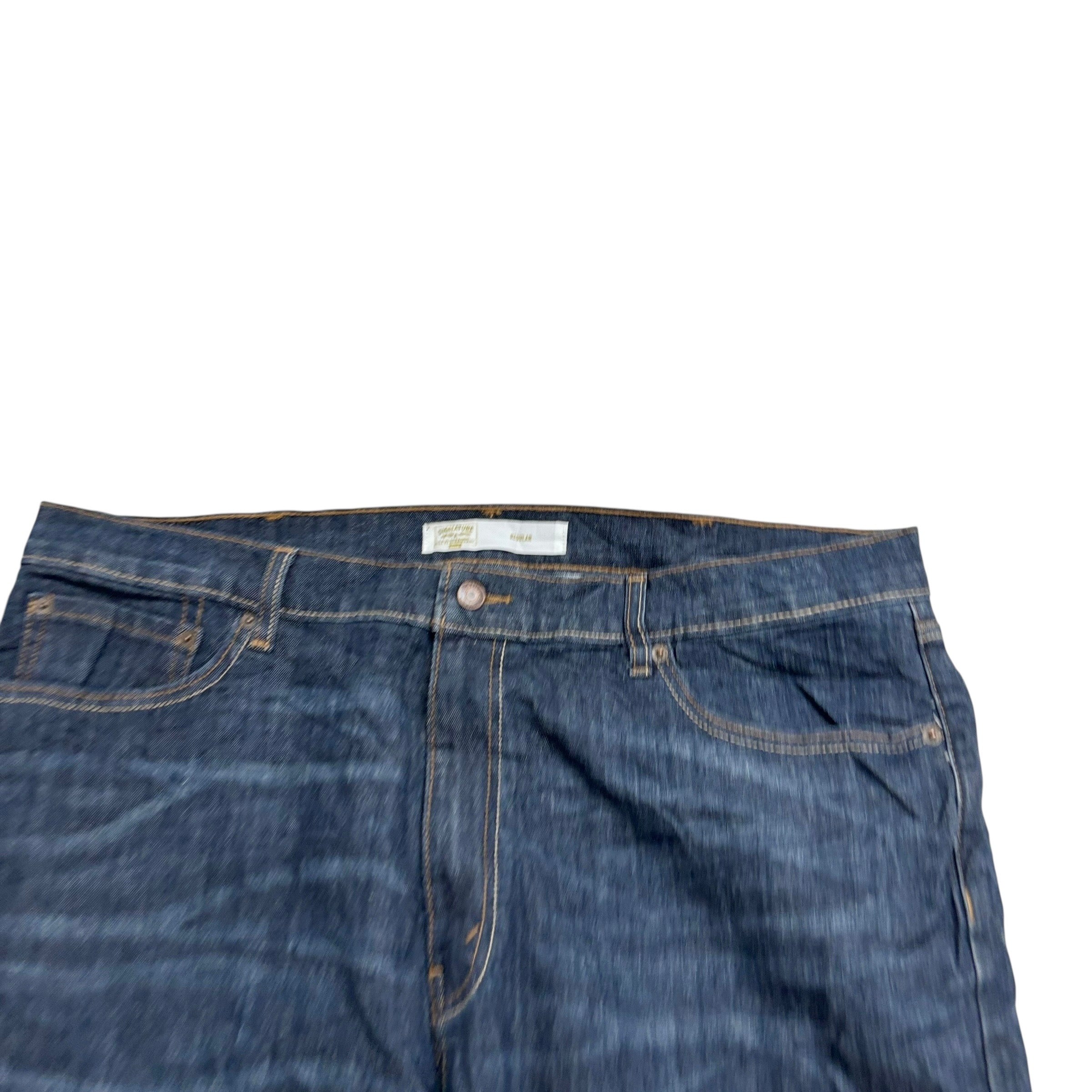 Levis Signature Jeans W40 L30 Mens Dark Blue Regular Straight Stretch Denim (E)