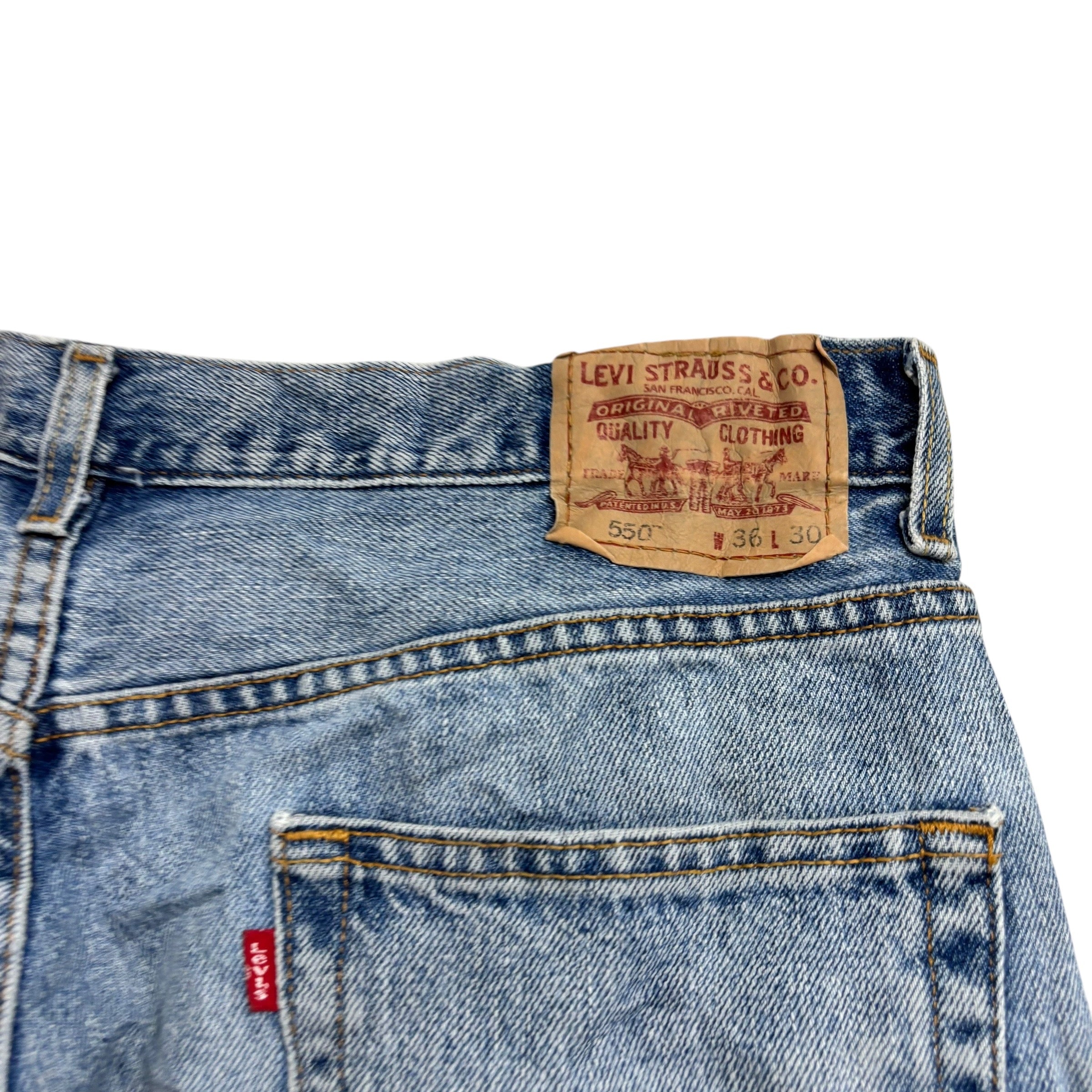 Levis 550 Jeans W36 L30 Mens Light Blue Baggy Relaxed Straight Fit Vintage Denim
