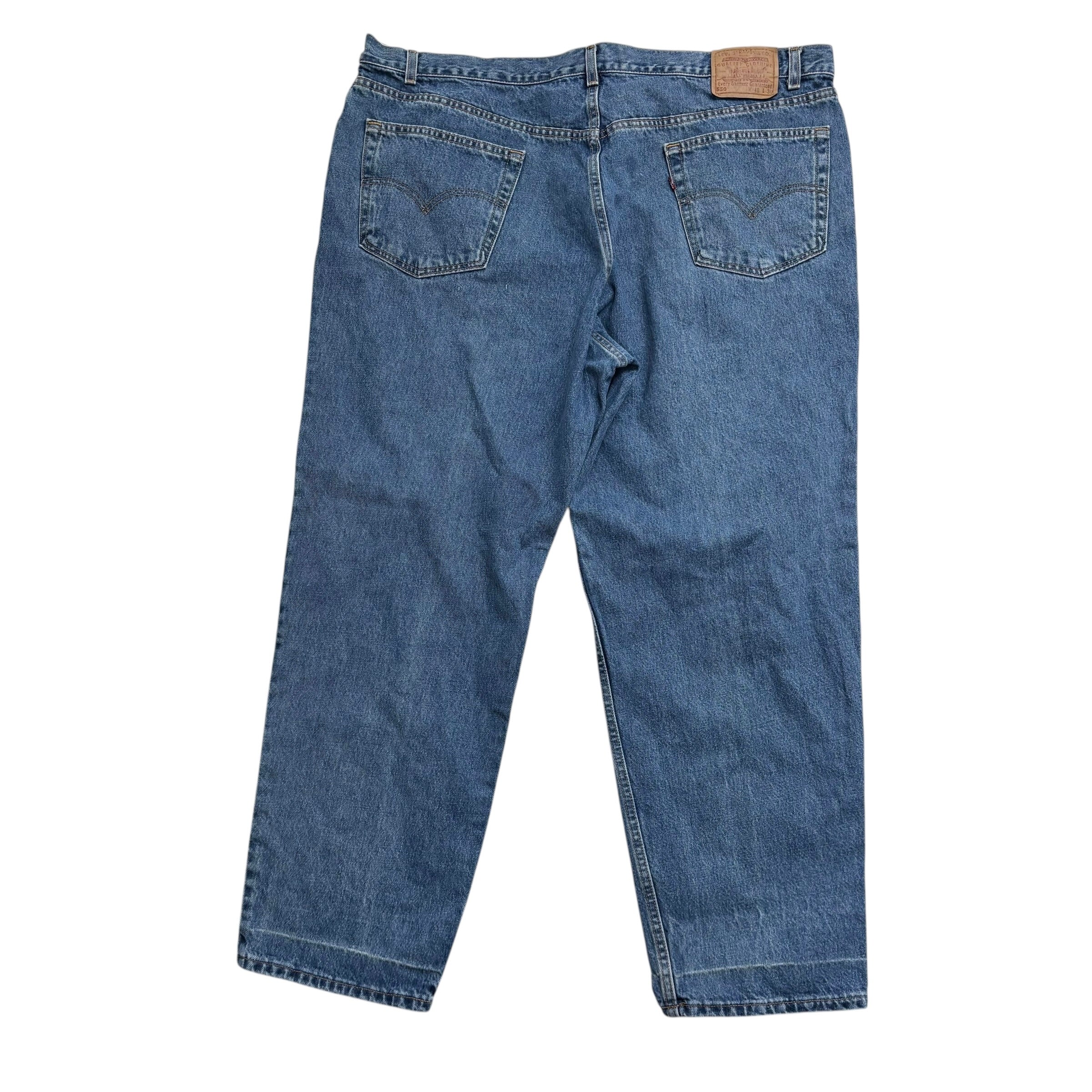 Levis 550 Jeans W46 L30 Mens Mid Blue Relaxed Straight Fit Made In USA Vintage (F)