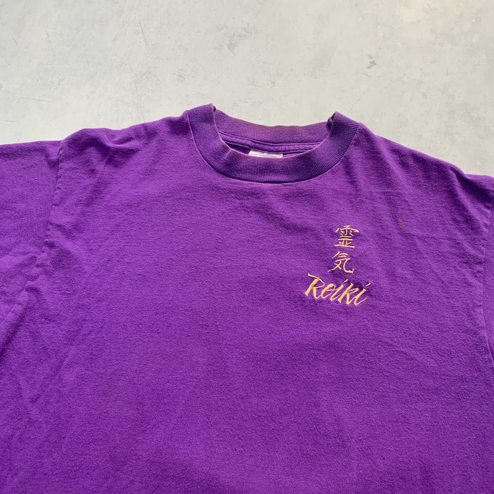 Vintage T Shirt Mens Medium Purple Single Stitch Graphic Print 90s (F)