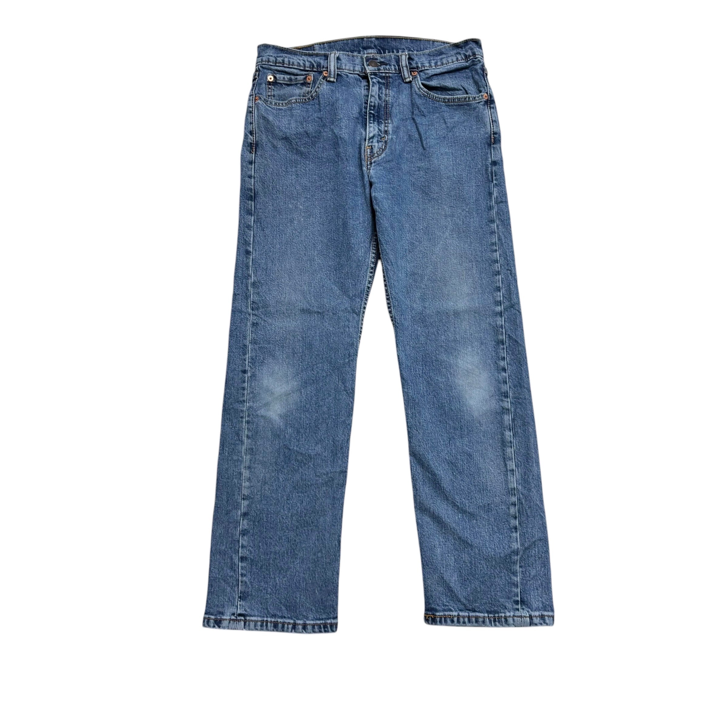 Levis 505 Jeans W32 L29 Mens Mid Blue Regular Straight Fit Stretch Denim