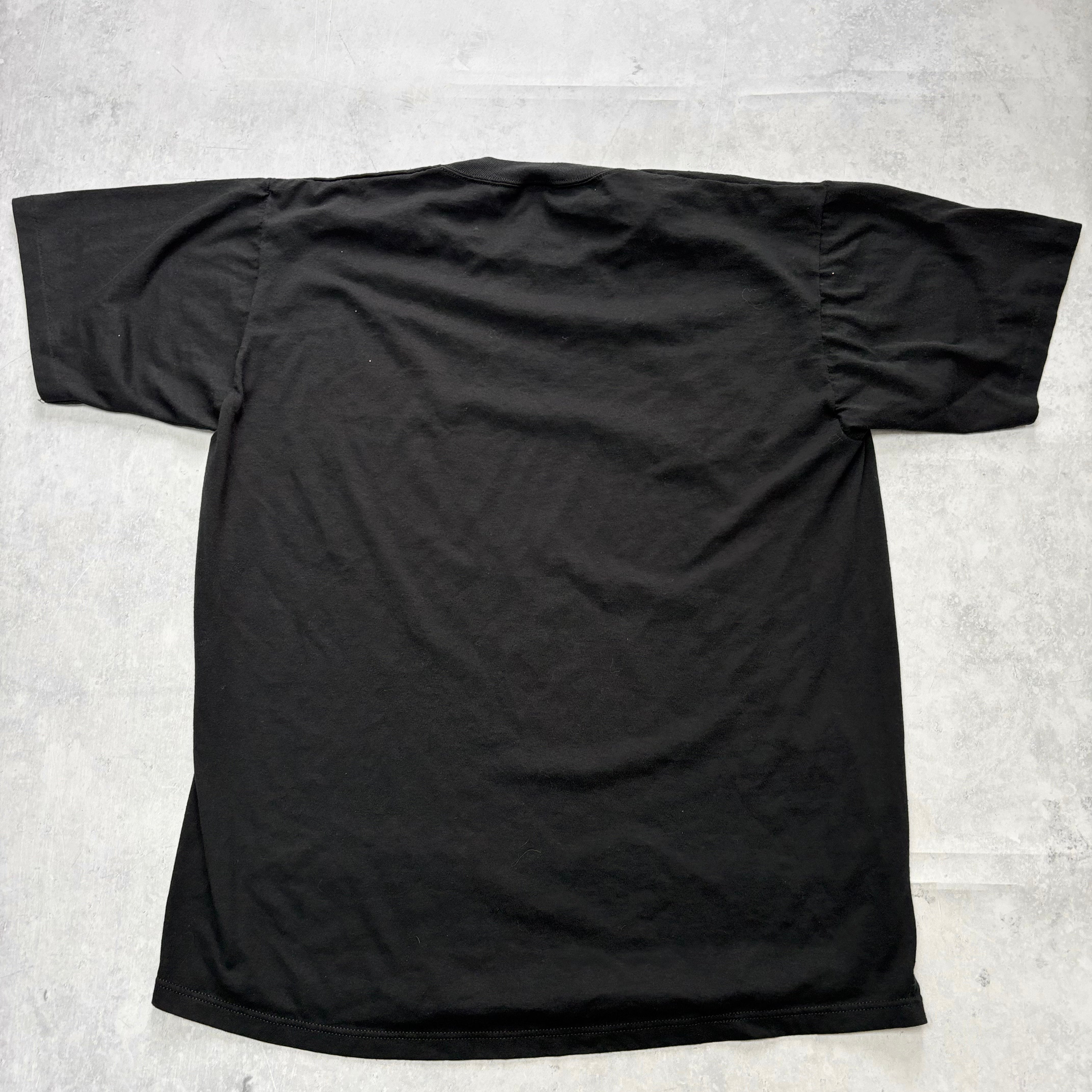 Vintage T Shirt Mens Large Black Single Stitch Graphic Print 90s USA (E)