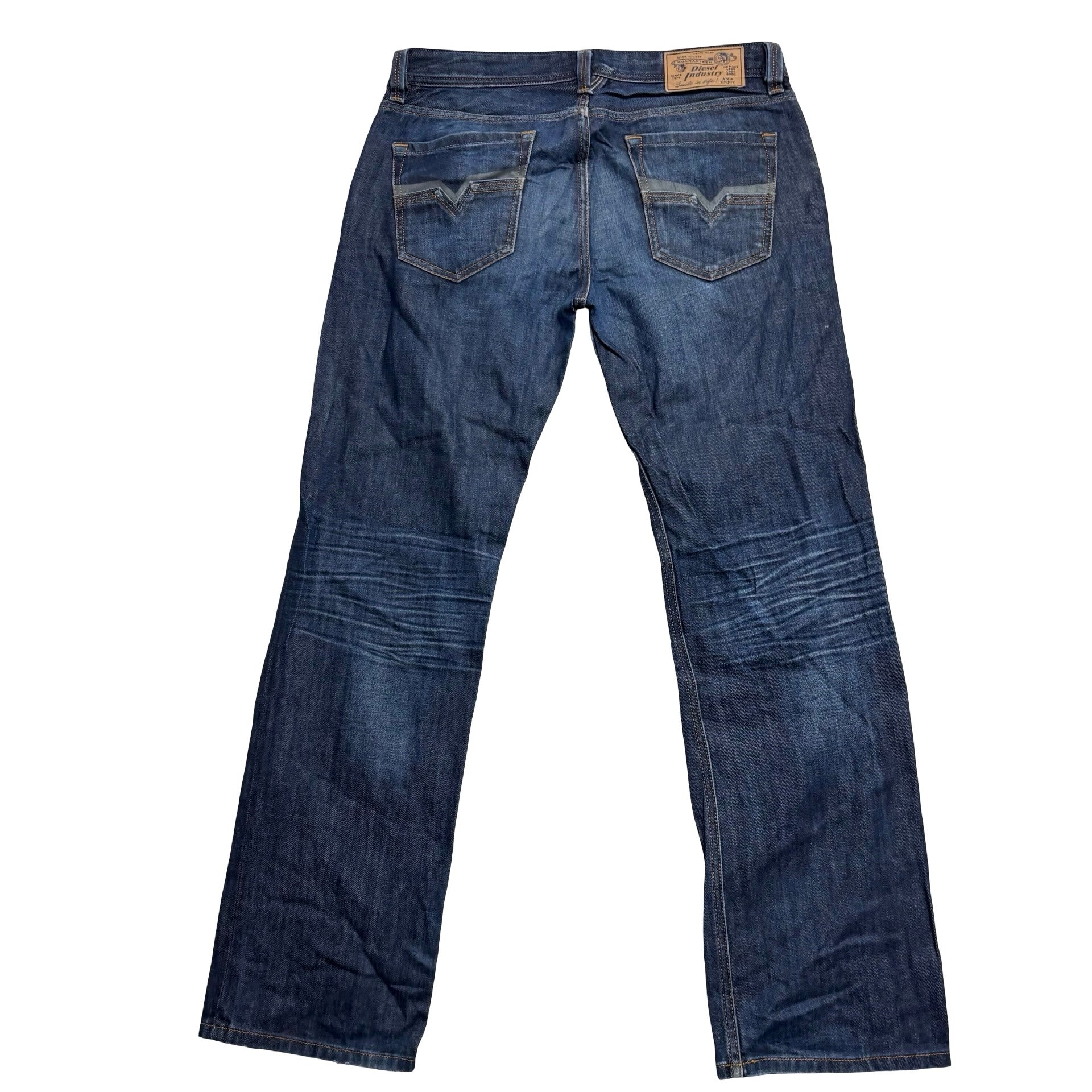 Diesel Larkee Jeans W32 L32 Mens Dark Blue Regular Straight Fit Denim (F)