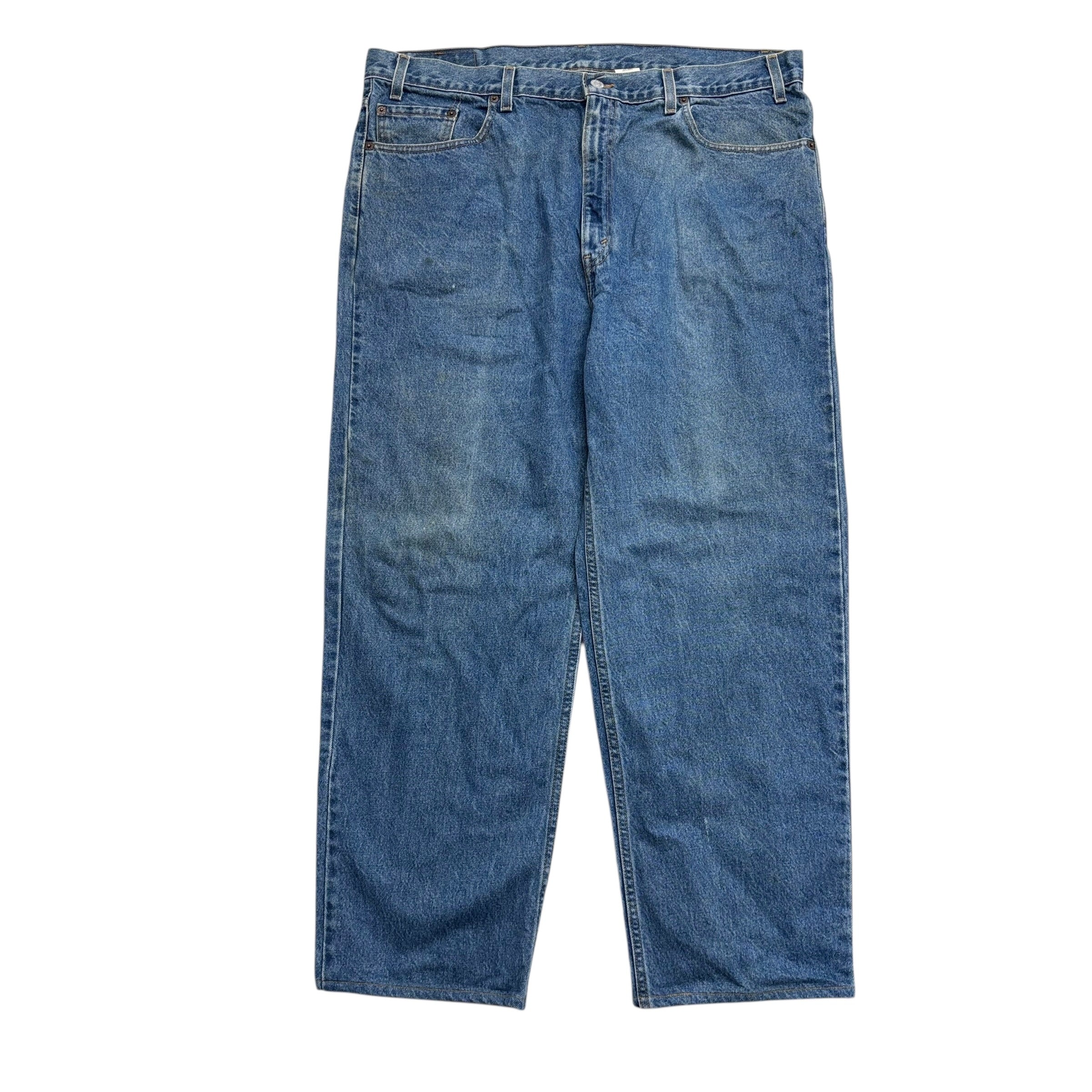 Levis Jeans W42 L29 Mens Mid Blue Baggy Relaxed Straight Fit Vintage Denim