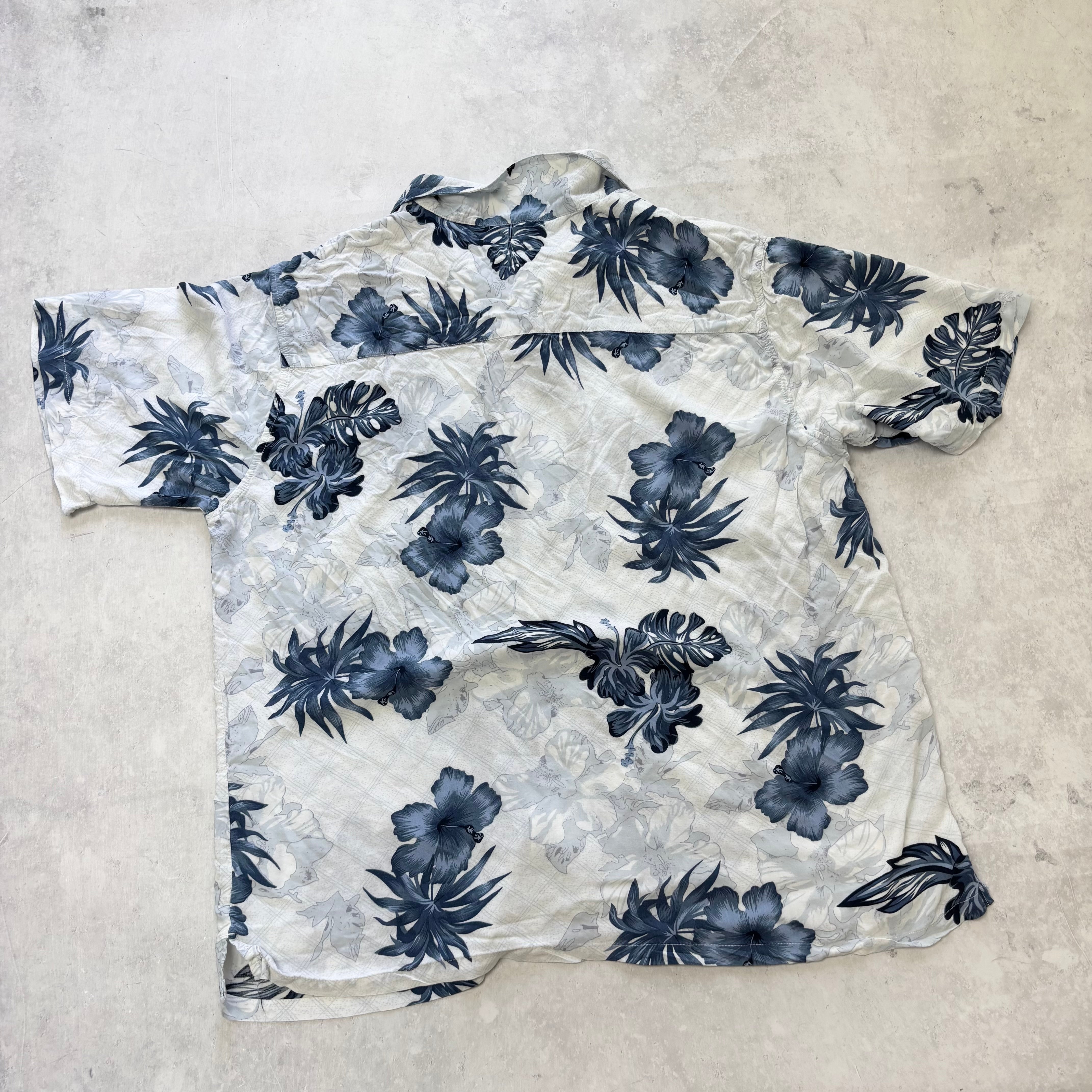 Vintage Hawaiian Shirt Mens XL White Aloha Floral Short Sleeve Rayon (E)