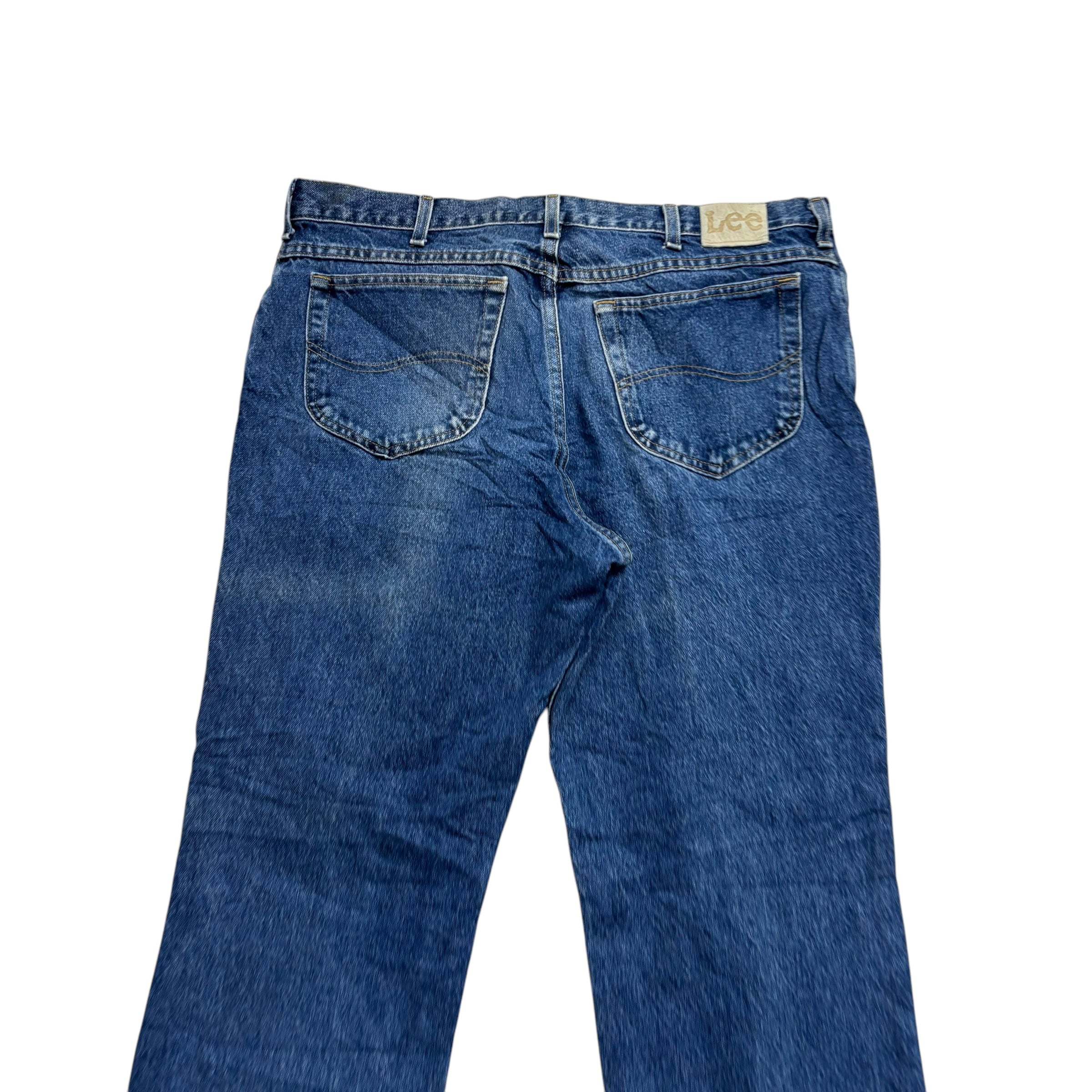 Lee Jeans W38 L30 Mens Mid Blue Relaxed Straight Fit Vintage 90s Denim (E)