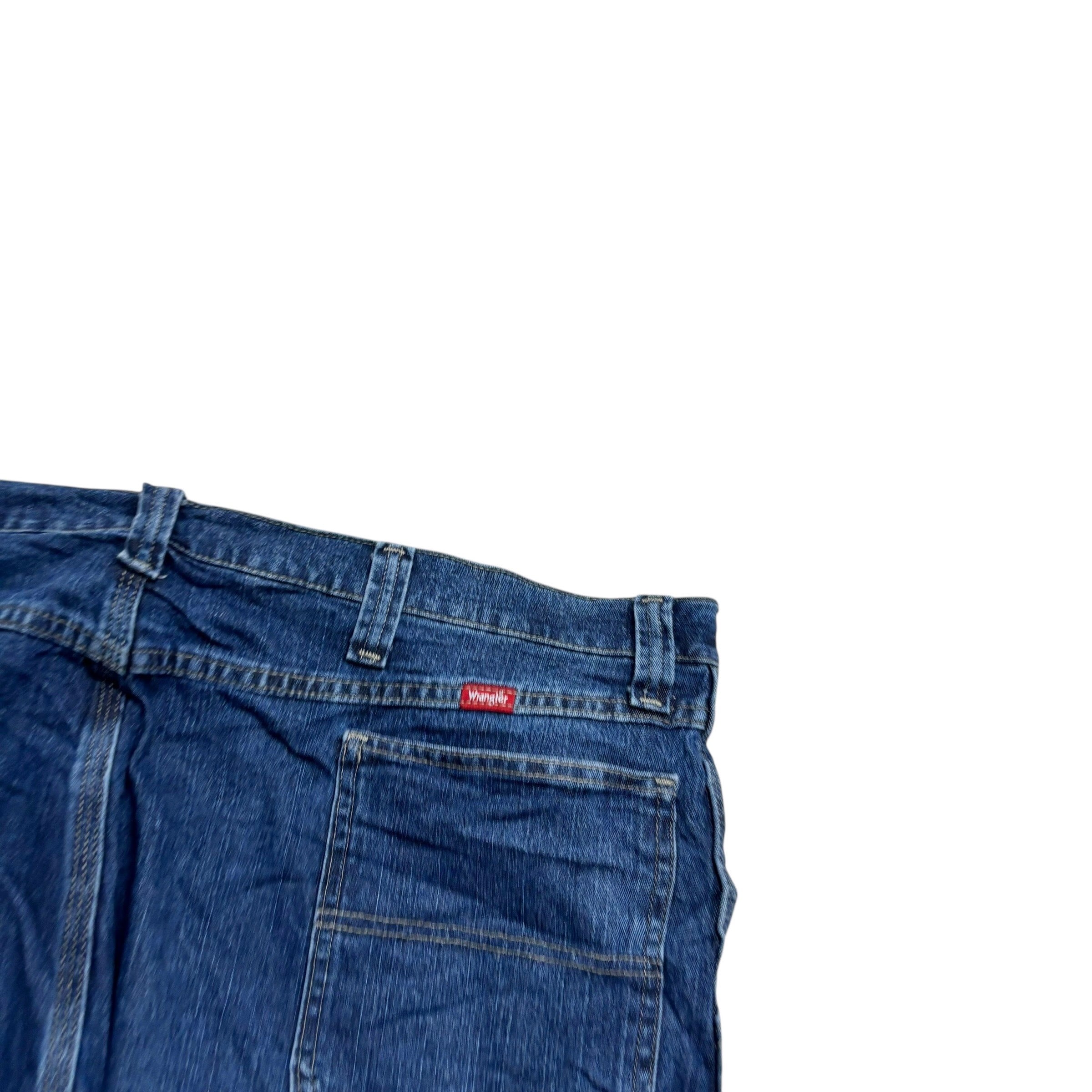 Wrangler Carpenter Jeans W44 L25 Mens Dark Blue Relaxed Straight Fit Stretch