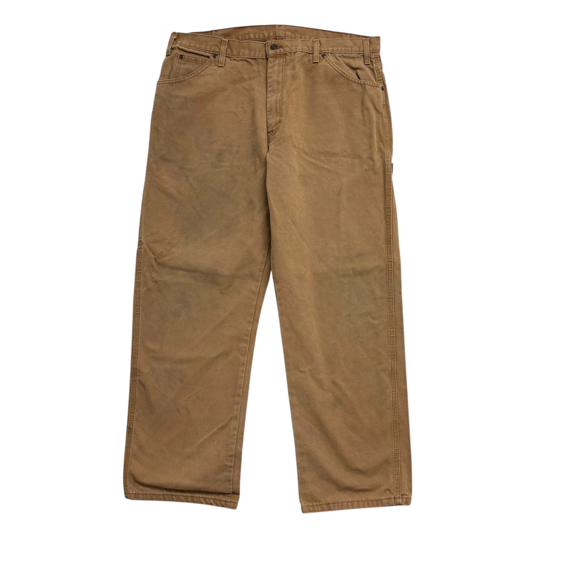 Dickies Carpenter Pants W38 L30 Mens Tan Relaxed Straight Fit Vintage Trousers
