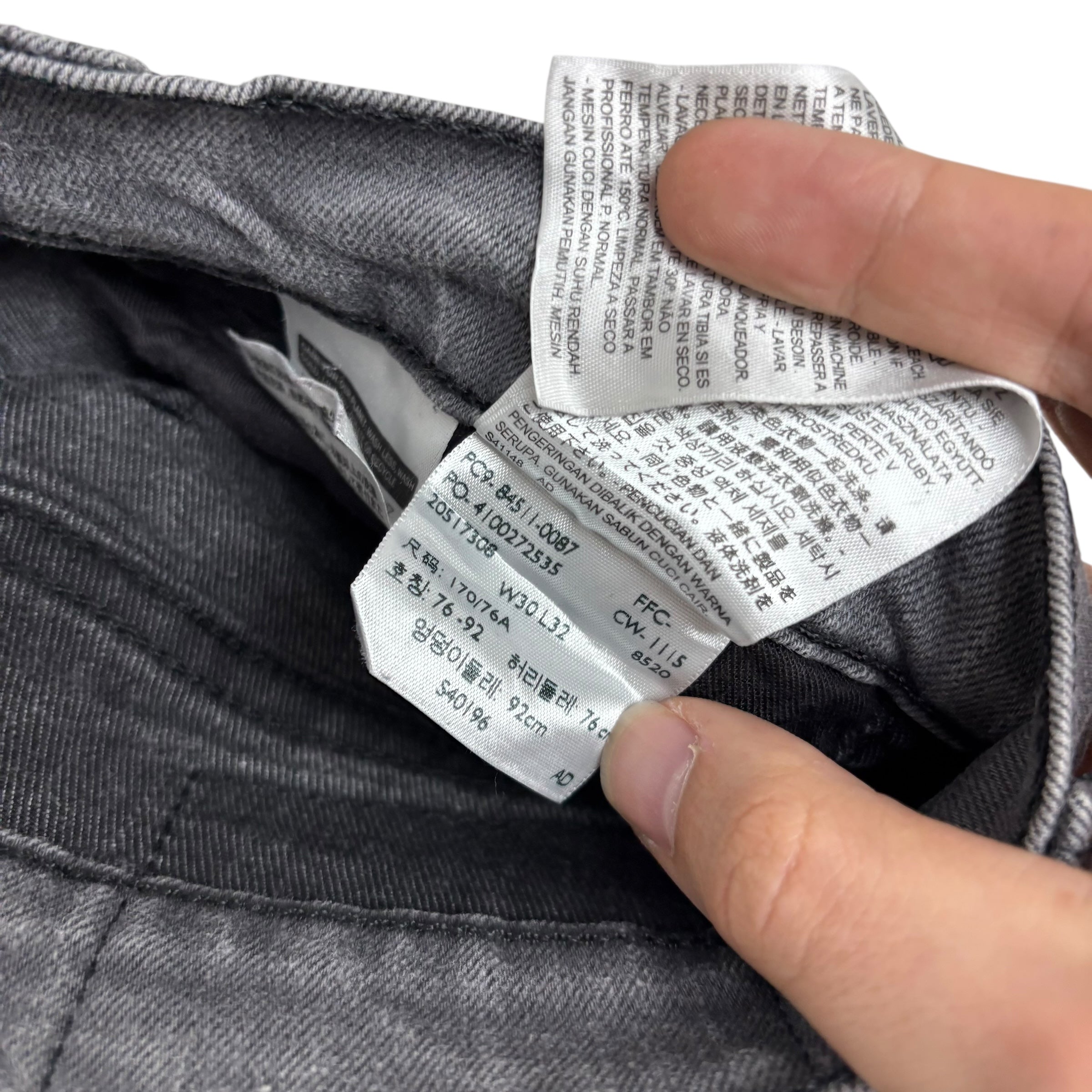 Levis 511 Jeans W30 L31 Mens Grey Slim Fit Stretch Denim (F)