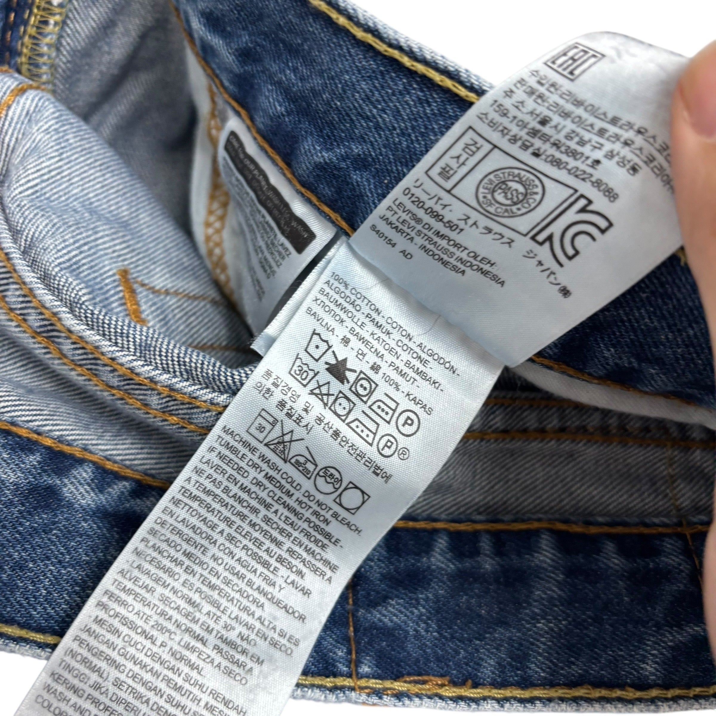 Levis 514 Jeans W36 L30 Mens Mid Blue Regular Straight Fit Denim (E)