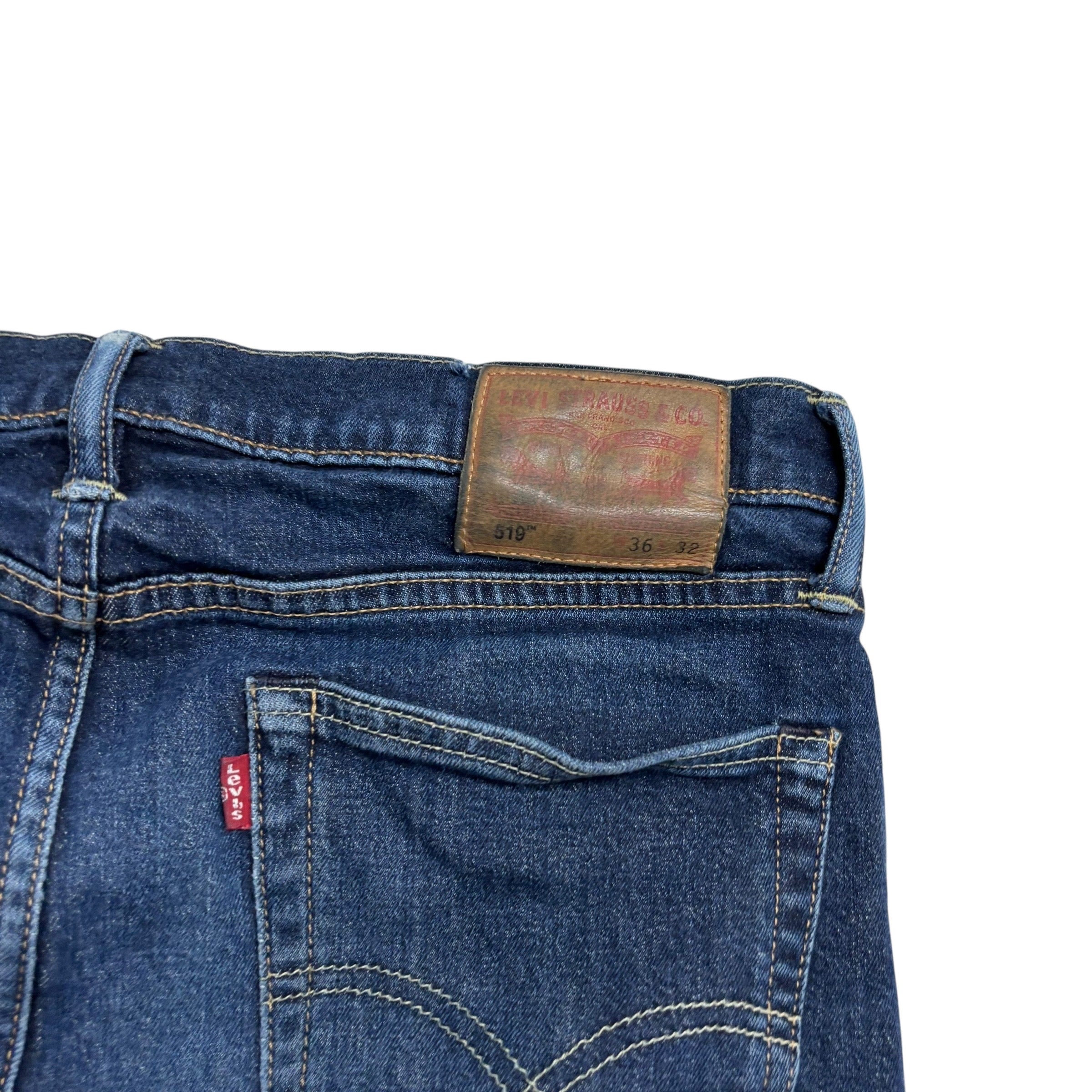 Levis 519 Jeans W34 L32 Mens Dark Blue Super Skinny Fit Stretch Denim