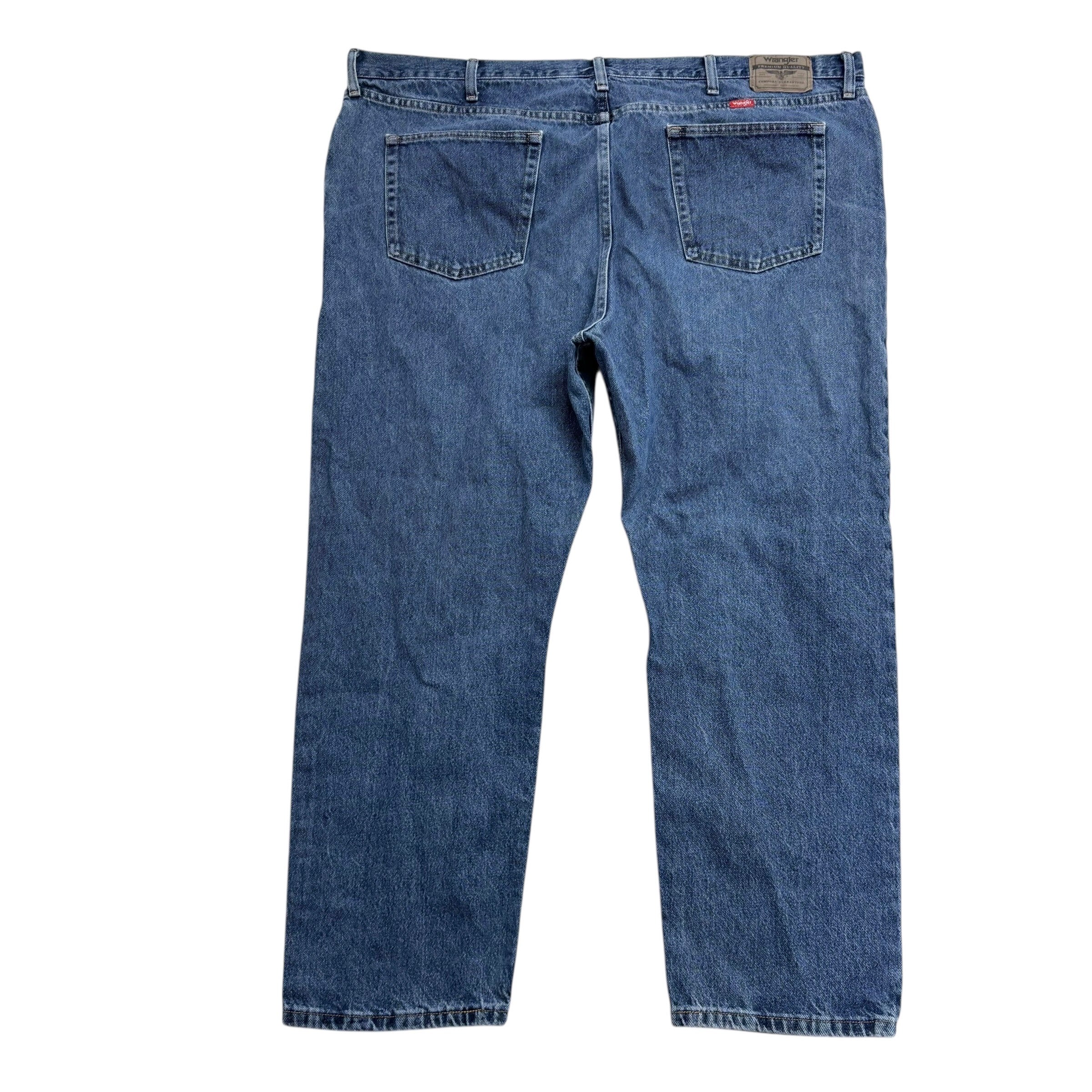 Wrangler Jeans W46 L29 Mens Mid Blue Regular Straight Fit Denim