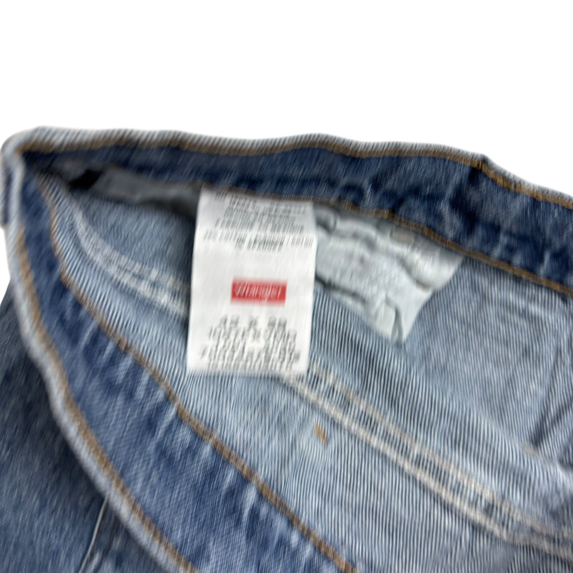 Wrangler Jeans W42 L29 Mens Mid Blue Relaxed Straight Fit Stretch Denim (F)