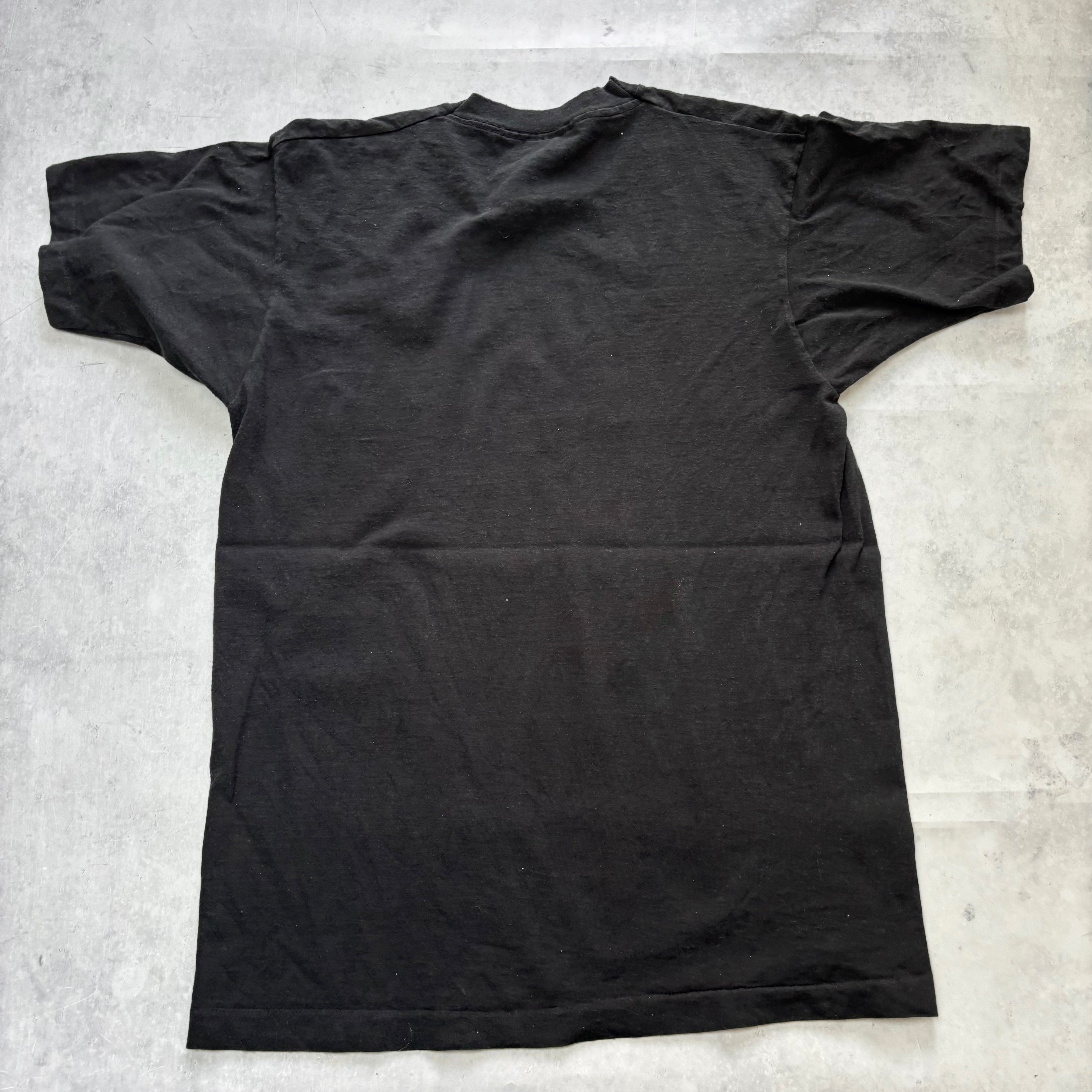 Vintage T Shirt Mens Large Black Single Stitch Graphic Print 90s