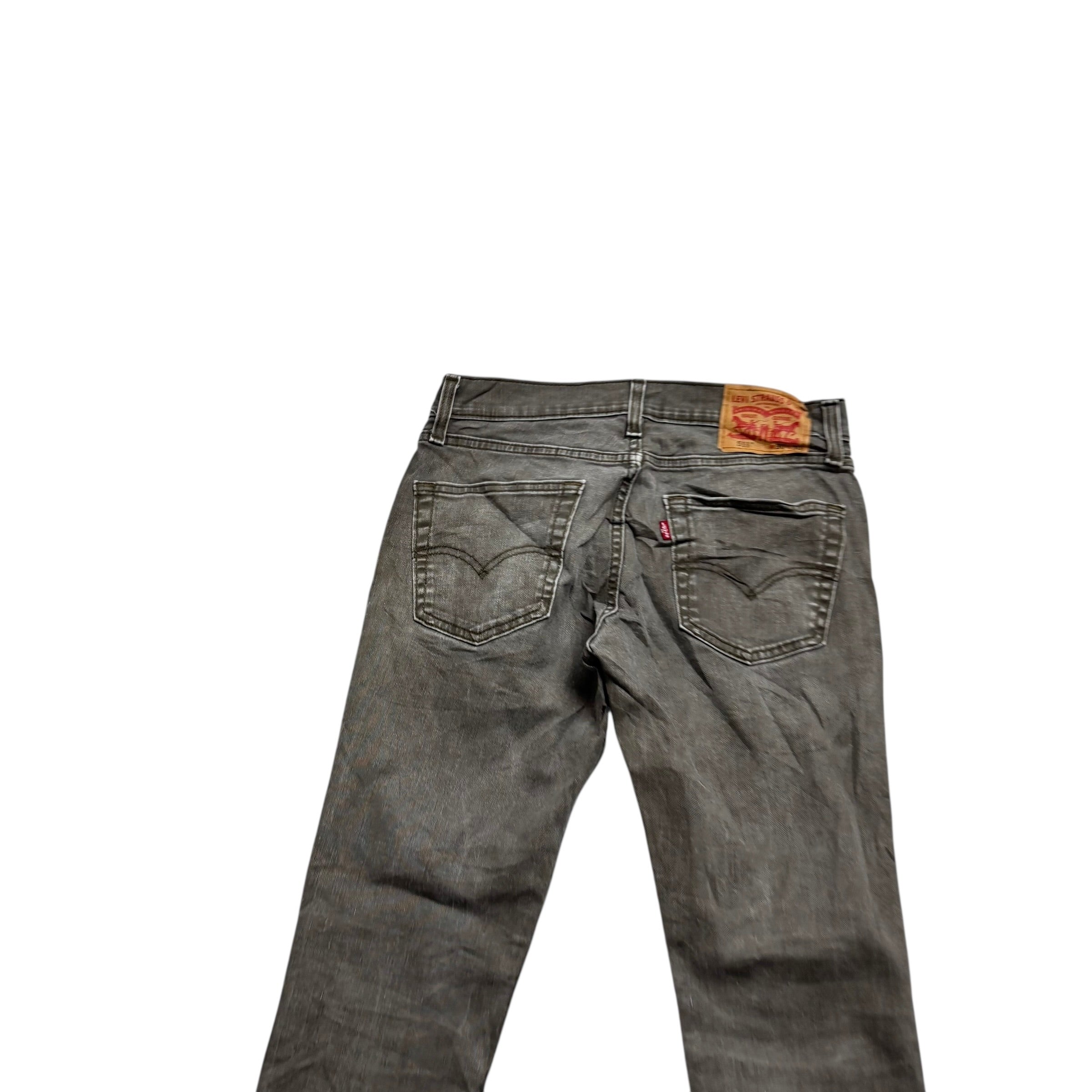 Levis 511 Jeans W30 L30 Mens Green Waxed Slim Fit Stretch Denim (E)
