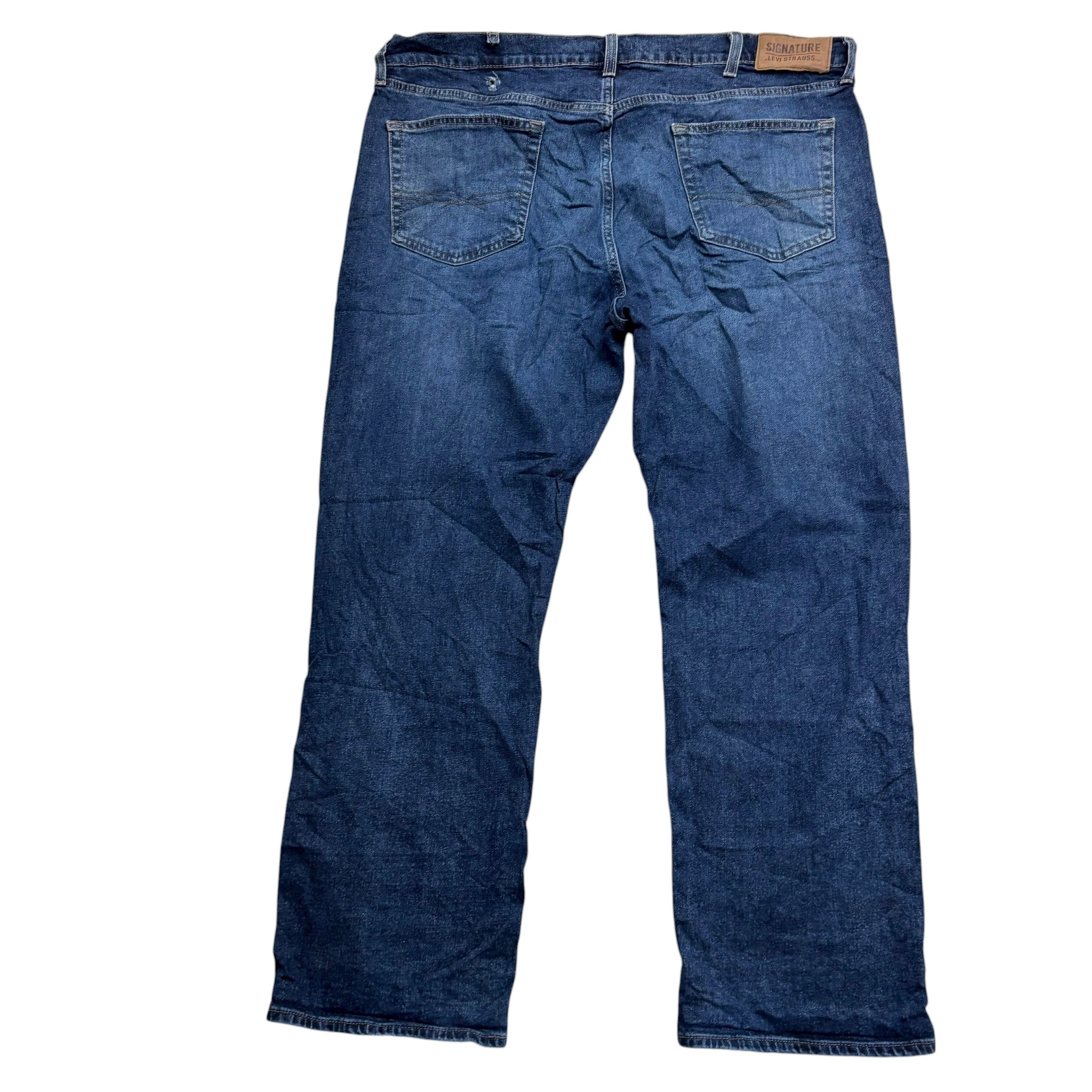 Levis Signature Jeans W40 L30 Mens Dark Blue Baggy Relaxed Fit Stretch (F)