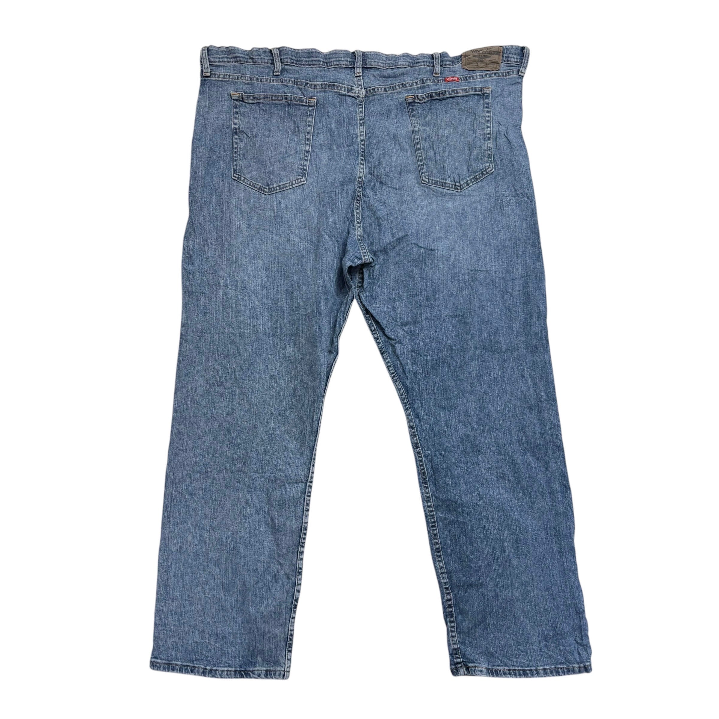 Wrangler Jeans W48 L30 Mens Light Blue Relaxed Straight Fit Stretch Denim (E)