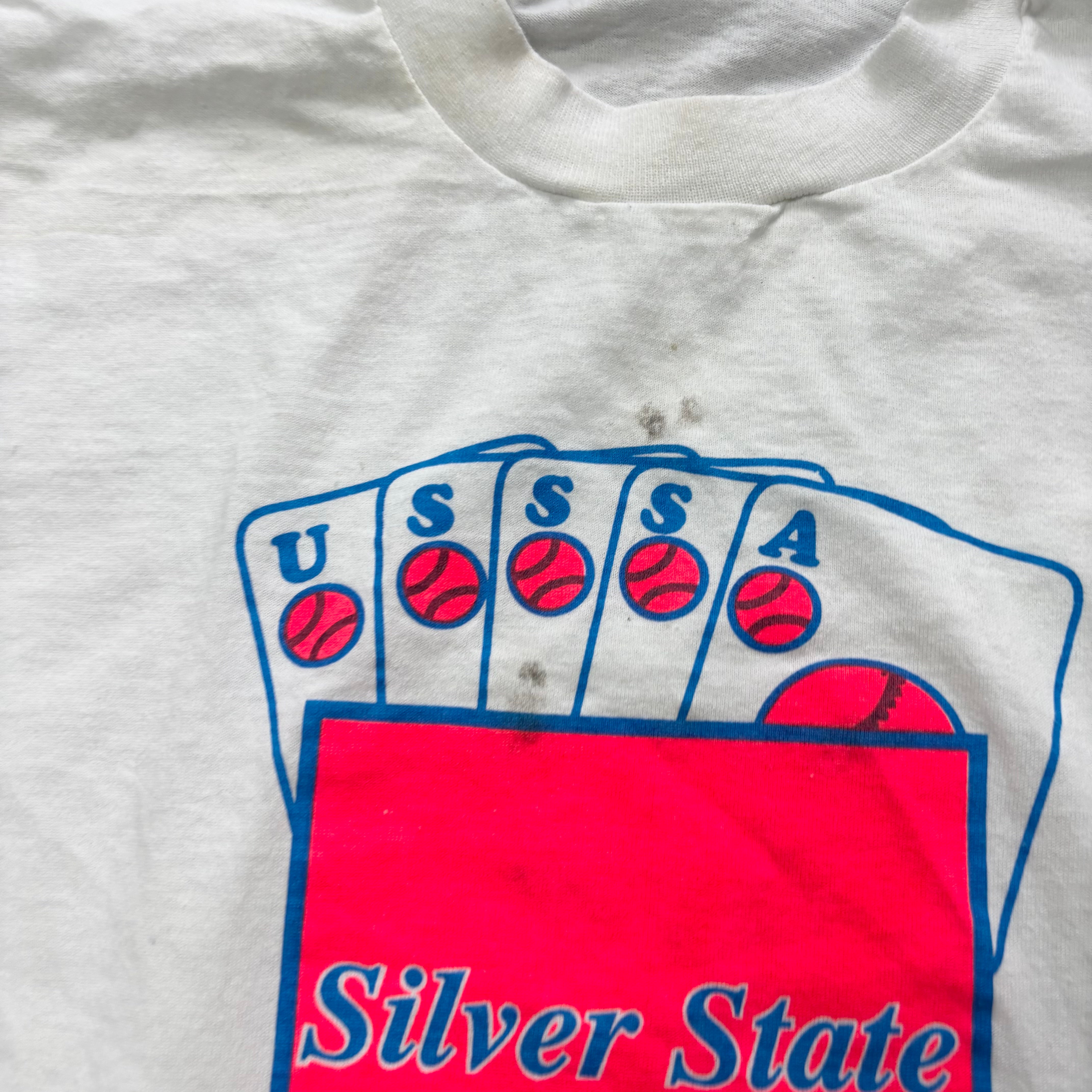 Vintage T Shirt Mens Large White Single Stitch Graphic Print 90s USA (F)