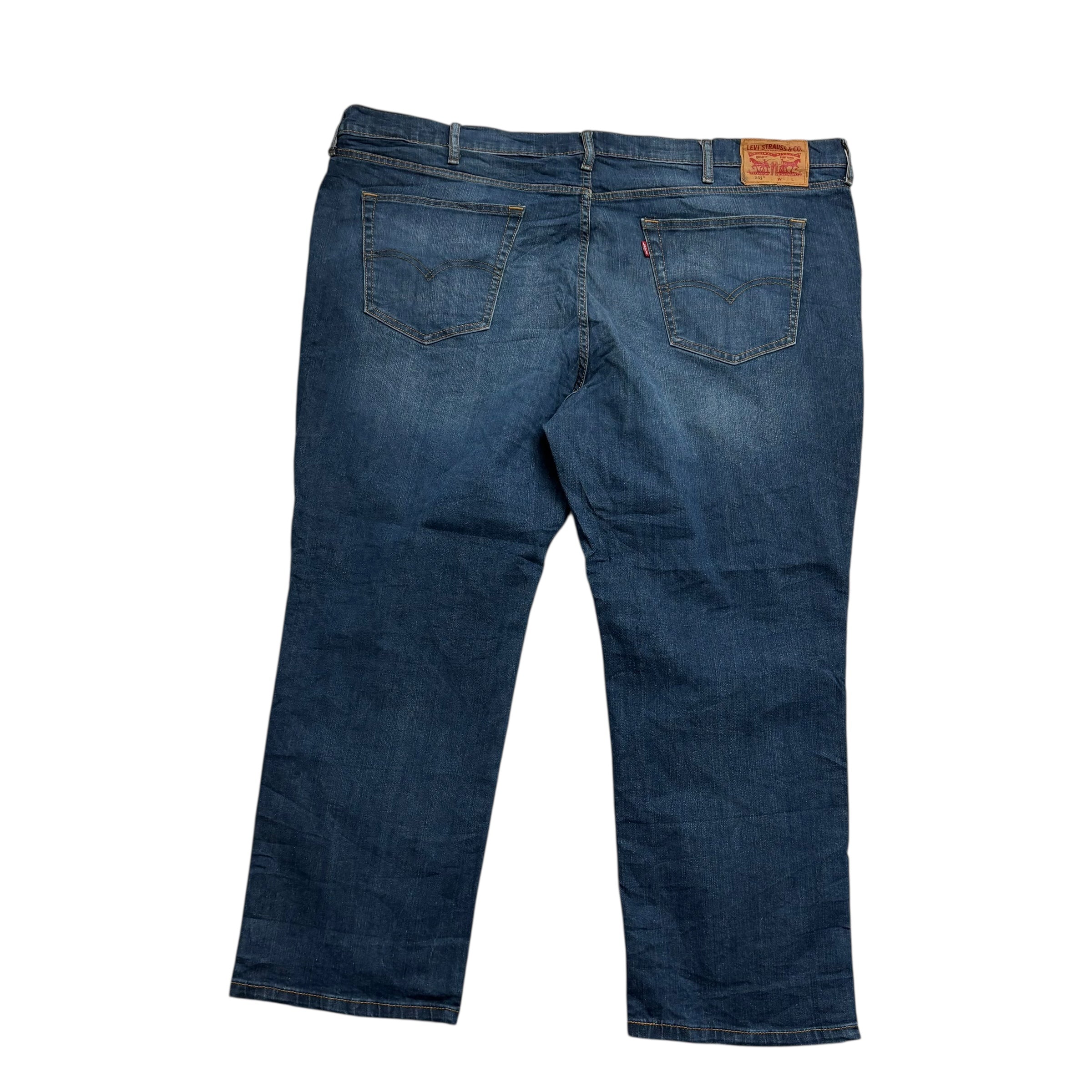 Levis 541 Jeans W48 L28 Mens Dark Blue Athletic Tapered Fit Stretch Denim (E)