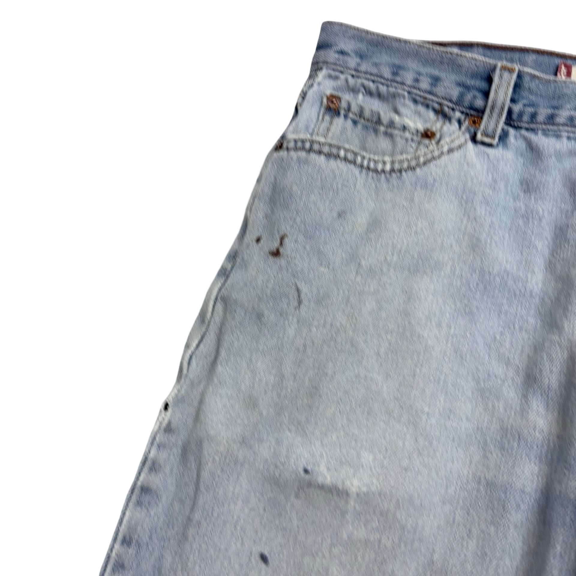 Levis 505 Jeans W34 L29 Mens Light Blue Regular Straight Fit Vintage Denim (F)
