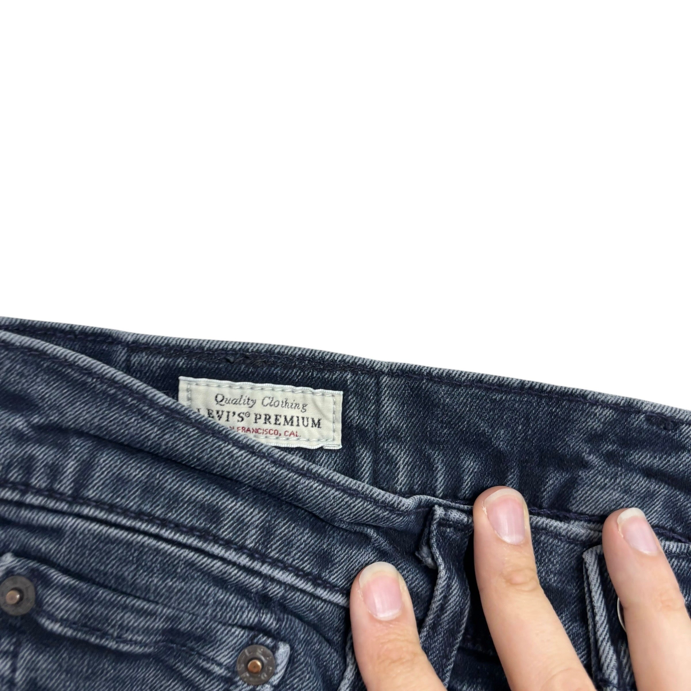 Levis 502 Jeans W30 L31 Mens Navy Blue Regular Tapered Fit Stretch Denim (E)