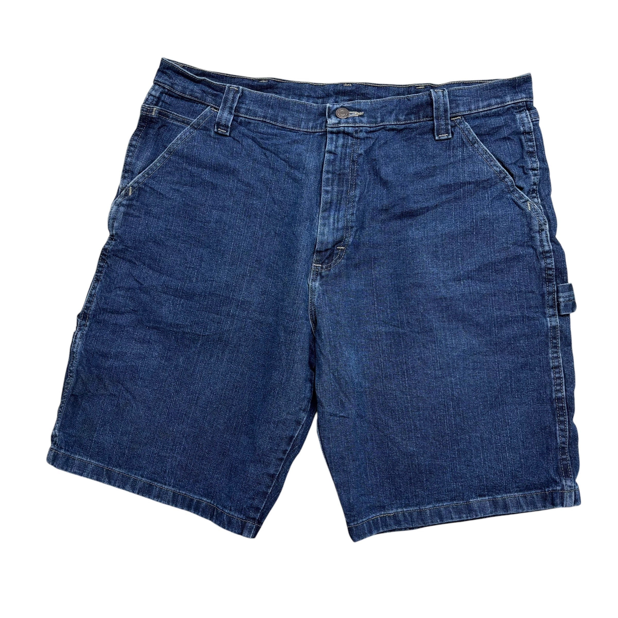 Wrangler Baggy Jorts W36 Mens Dark Blue Denim Shorts Relax Carpenter Stretch (E)