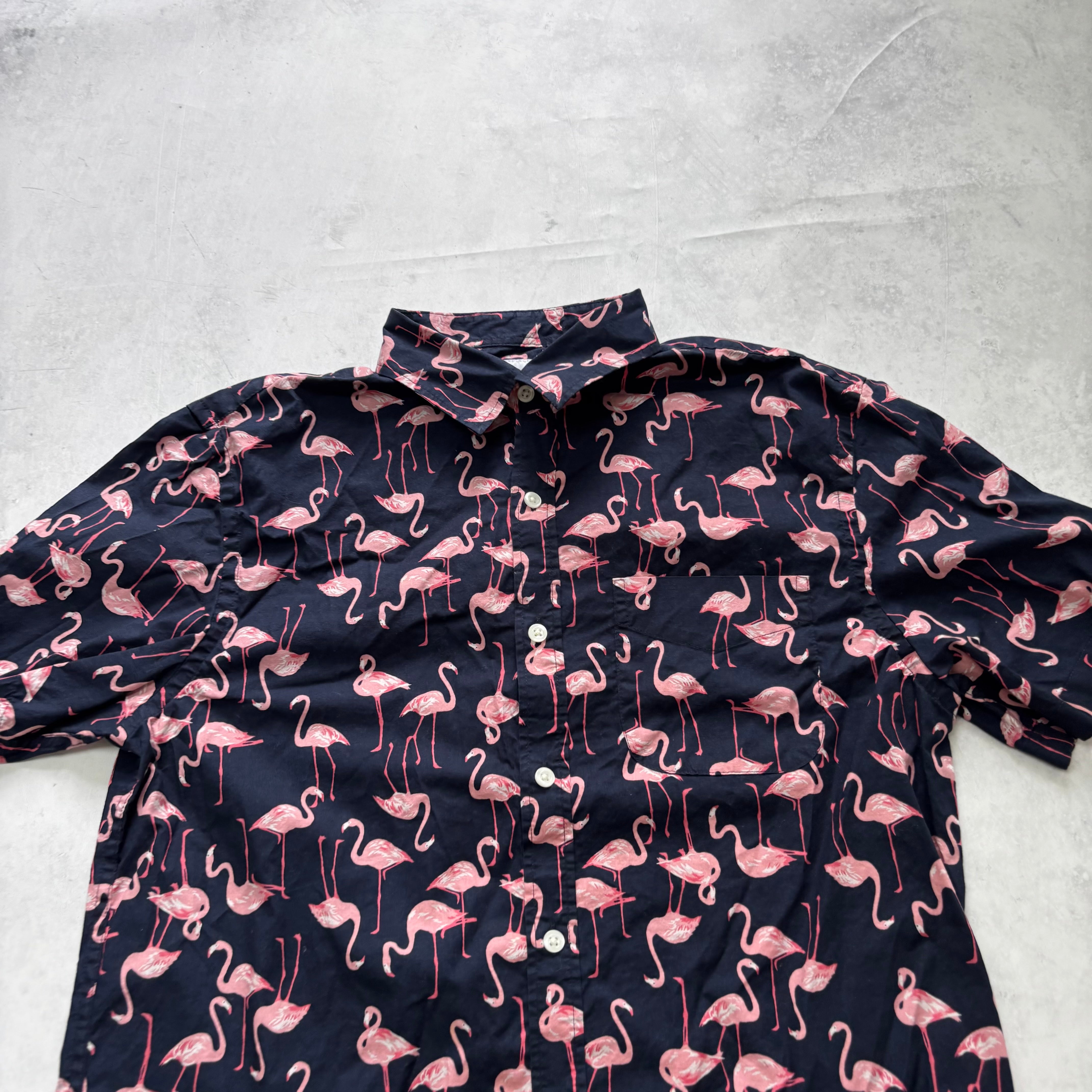 Old Navy Hawaiian Shirt Mens Medium Navy Short Sleeve Regular Fit