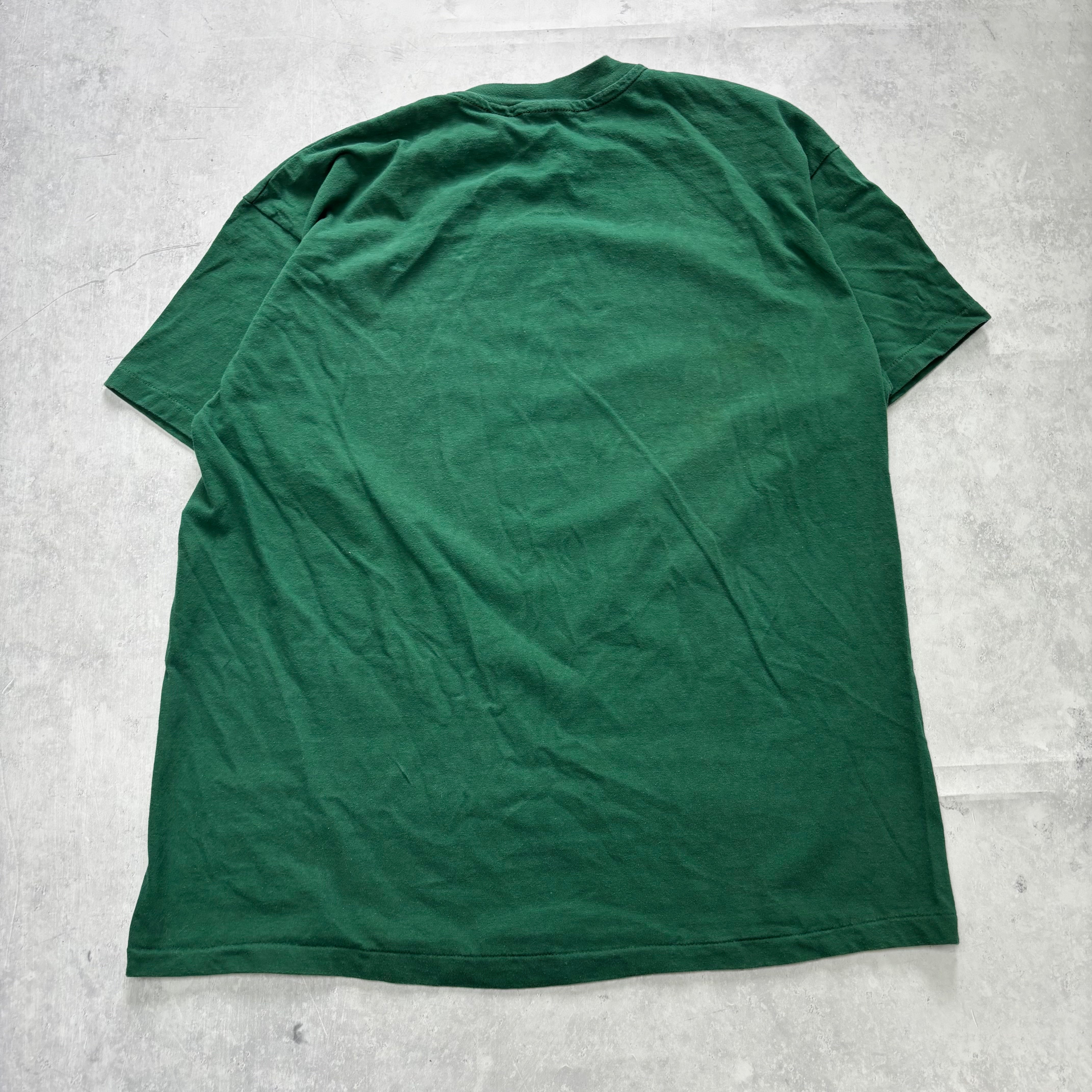 Vintage T Shirt Mens XL Green Single Stitch Graphic Print 90s USA Beer (E)