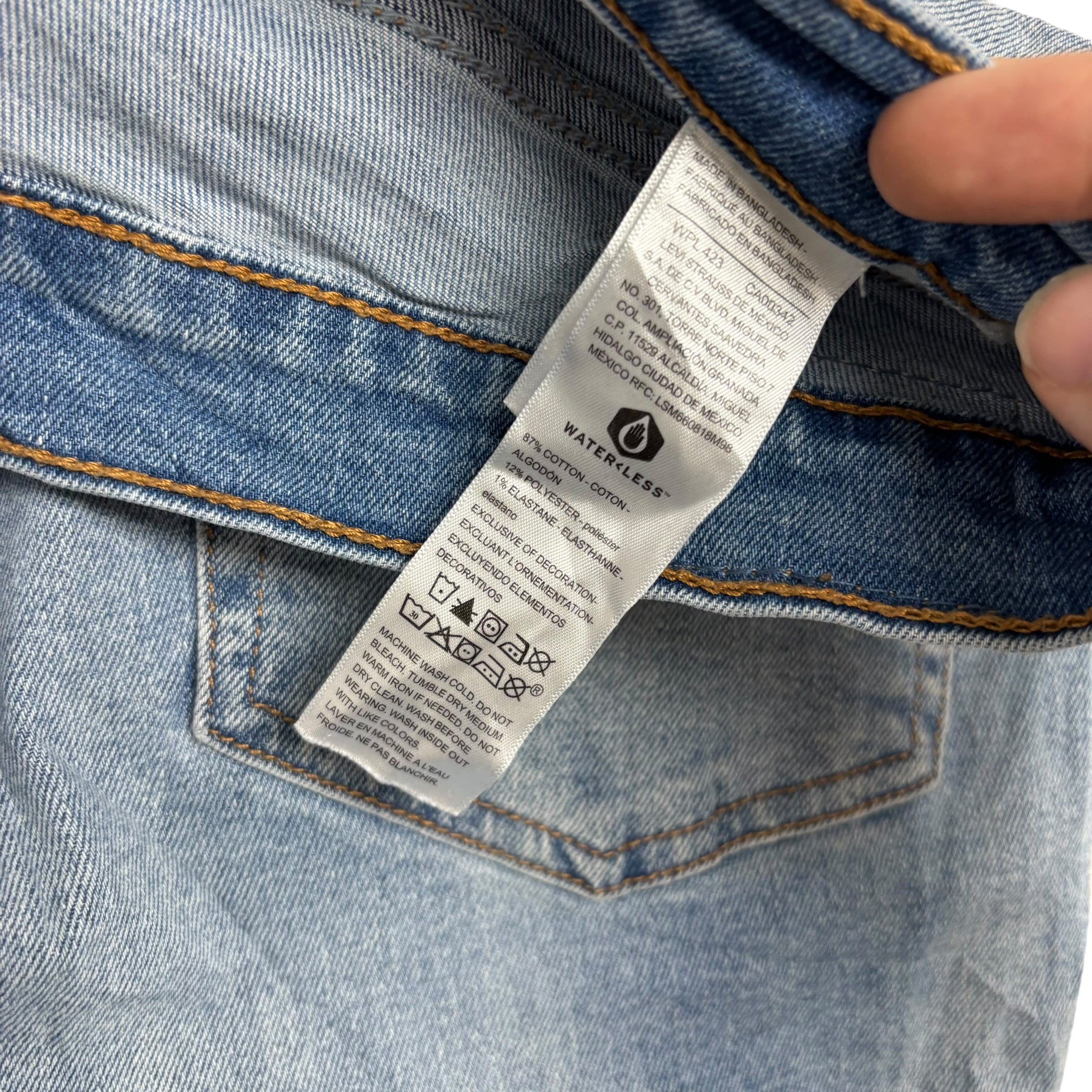 Levis Signature Jeans W34 L34 Mens Light Blue Slim Fit Stretch Denim (E)
