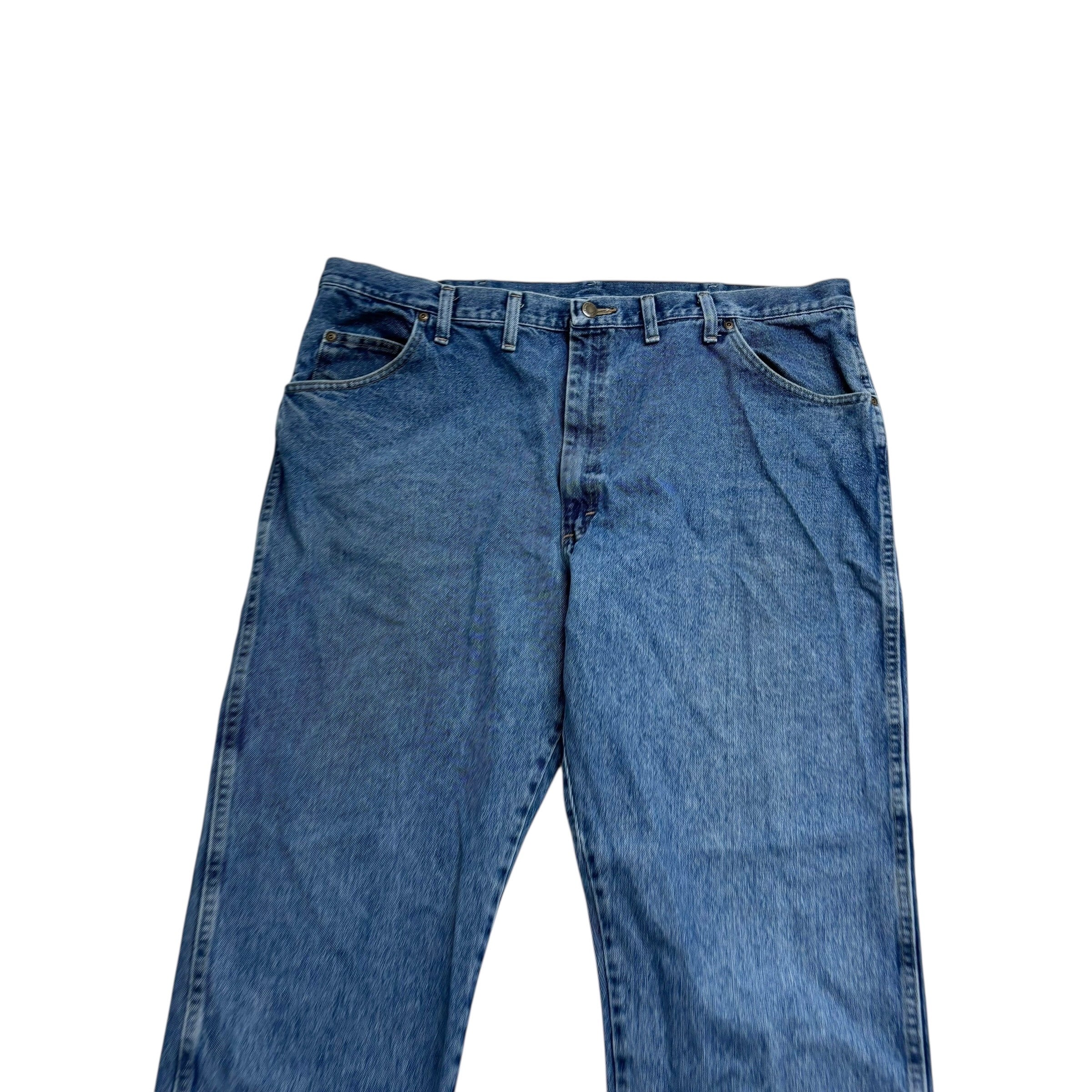 Wrangler Jeans W44 L30 Mens Mid Blue Regular Straight Fit Denim (E)