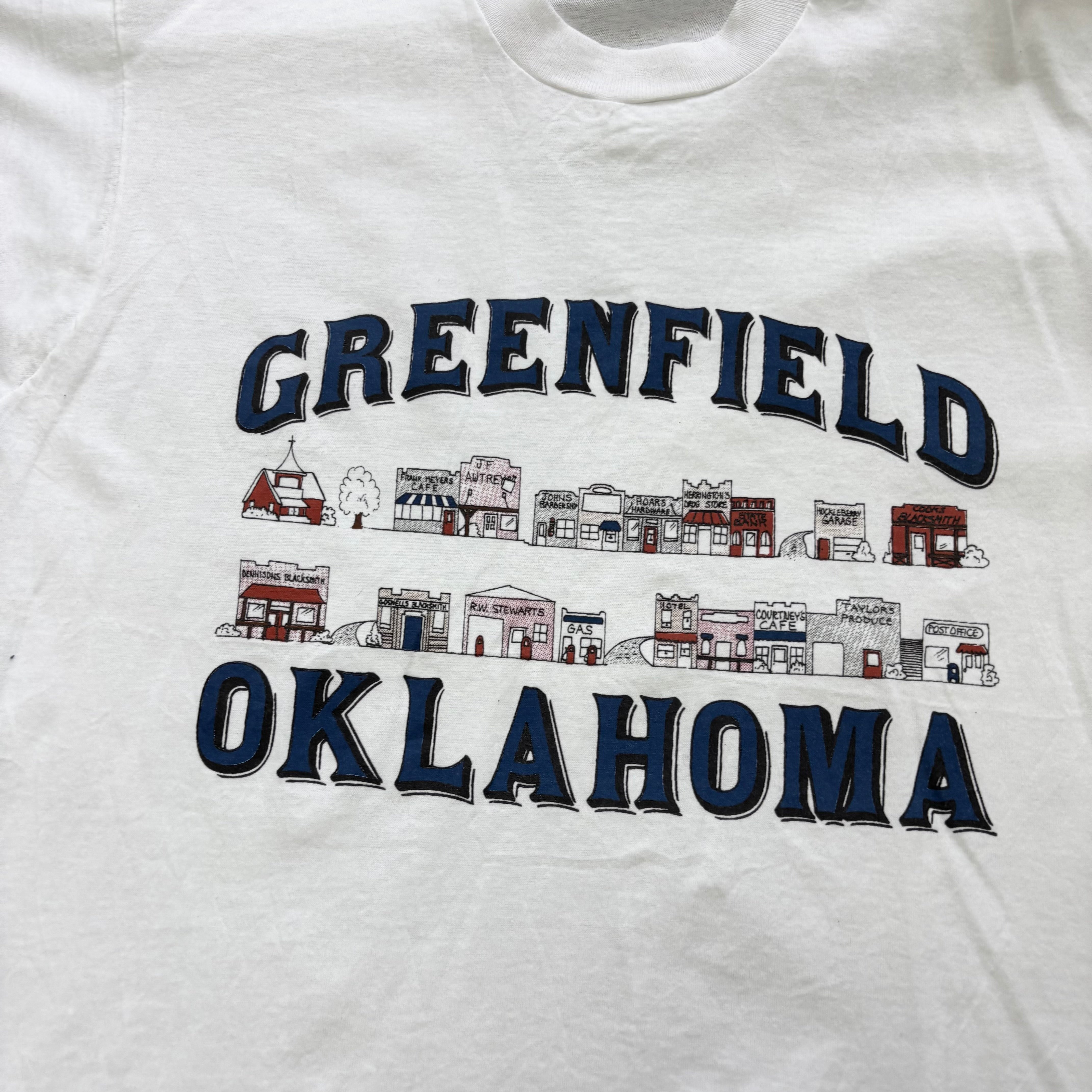 Vintage T Shirt Mens Large White Single Stitch Graphic Print 90s USA Tourist (E)