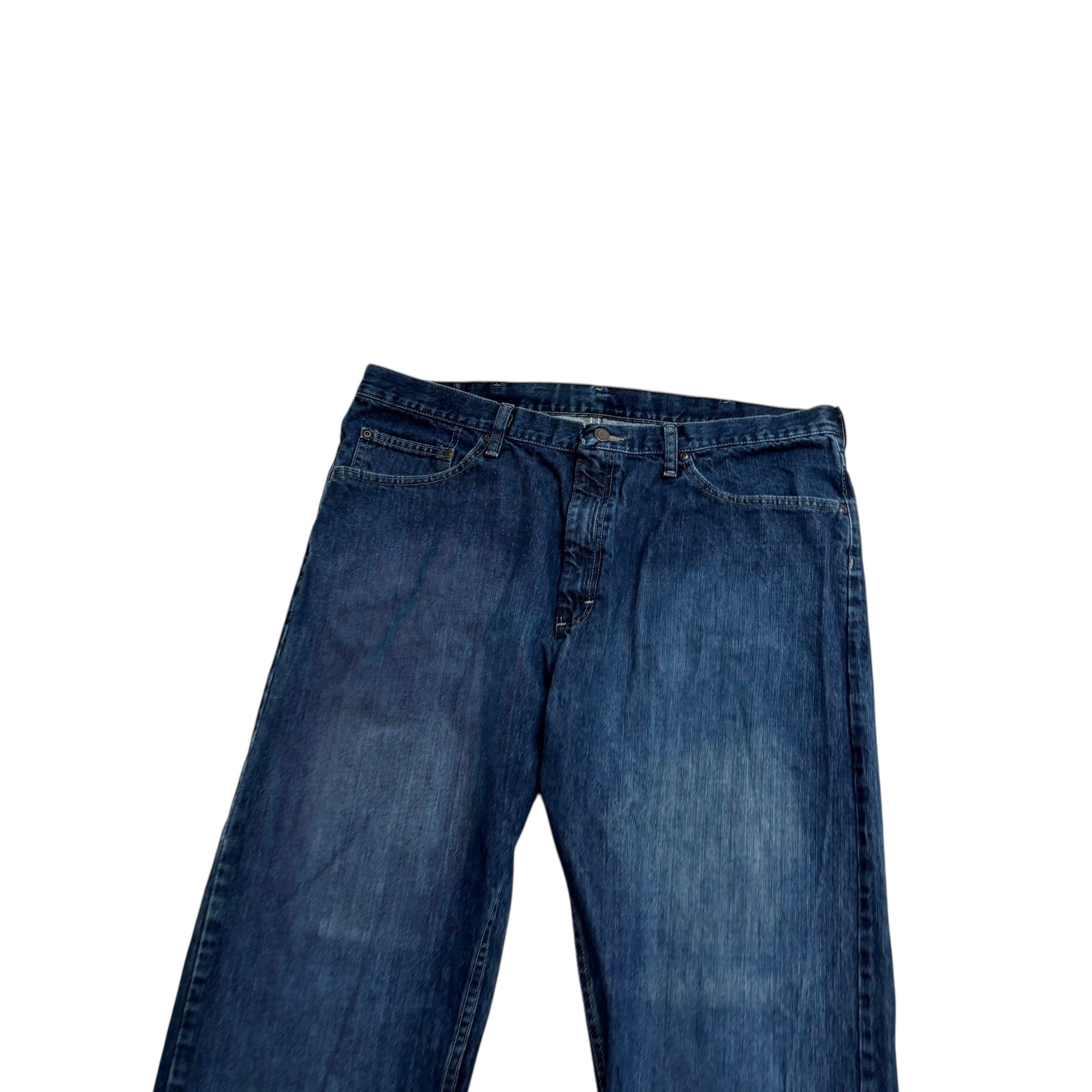 Wrangler Jeans W40 L30 Mens Dark Blue Relaxed Straight Fit Denim