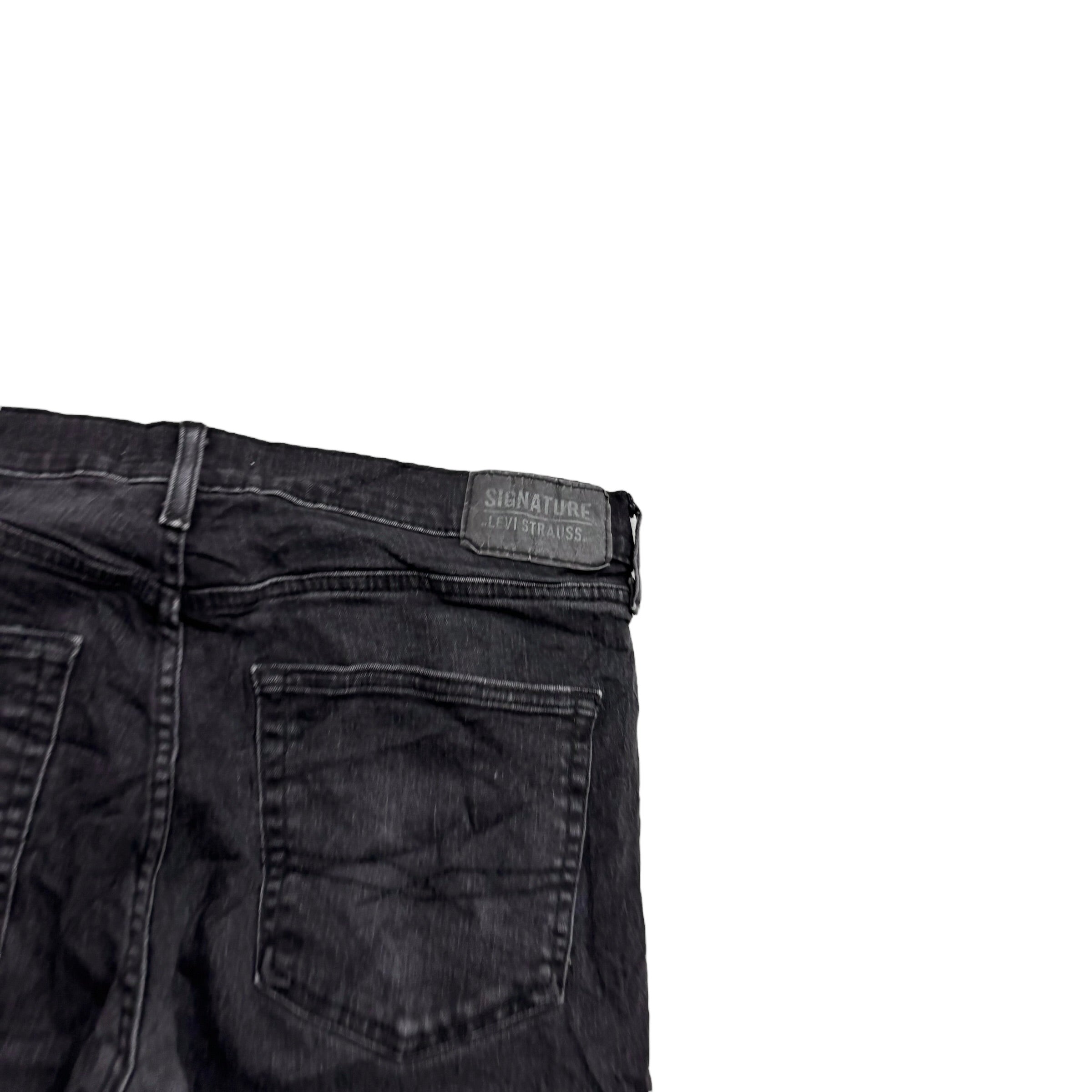 Levis Signature Jeans W36 L32 Mens Black Slim Fit Stretch Denim (E)