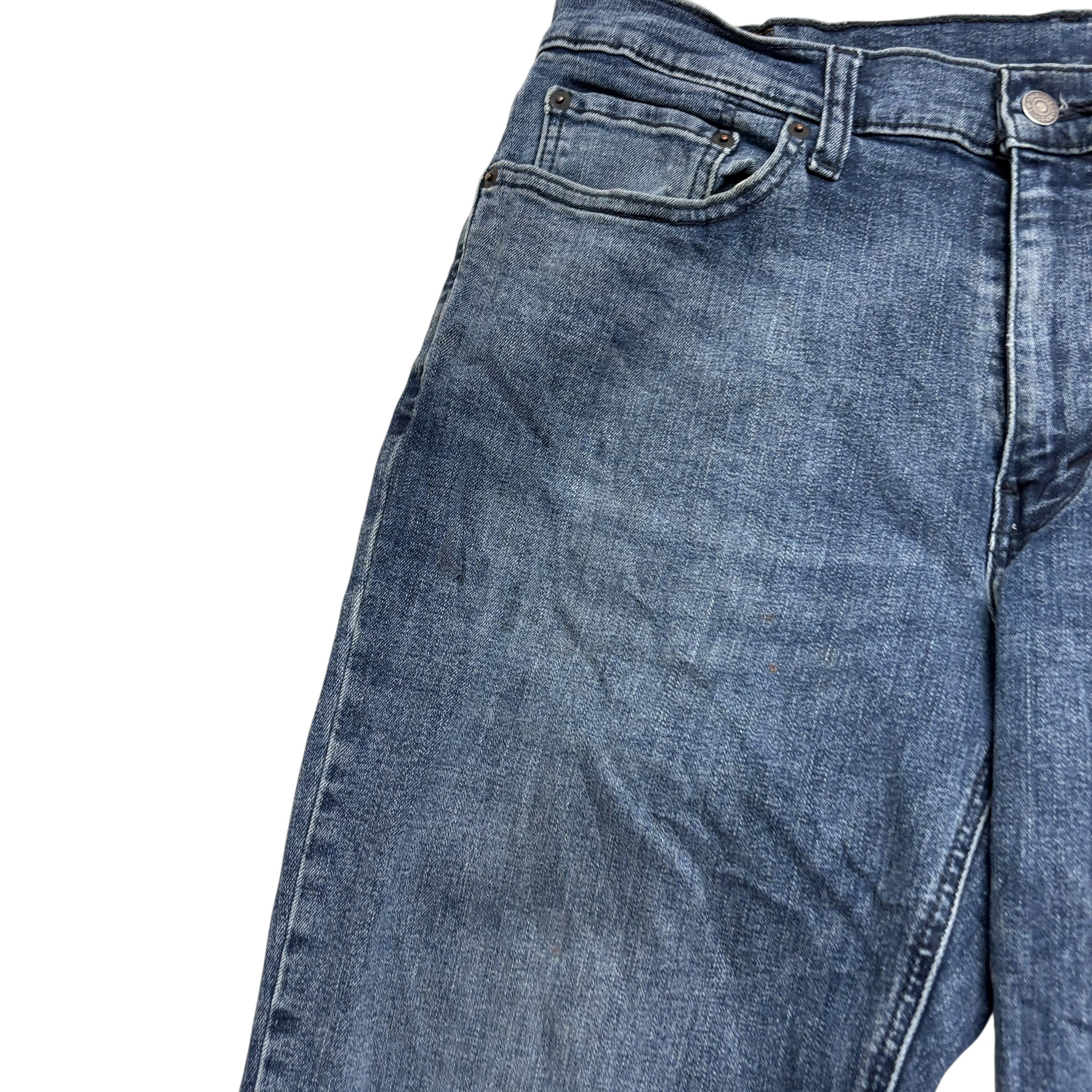 Levis 541 Jeans W33 L32 Mens Navy Blue Athletic Tapered Fit Stretch Denim (F)