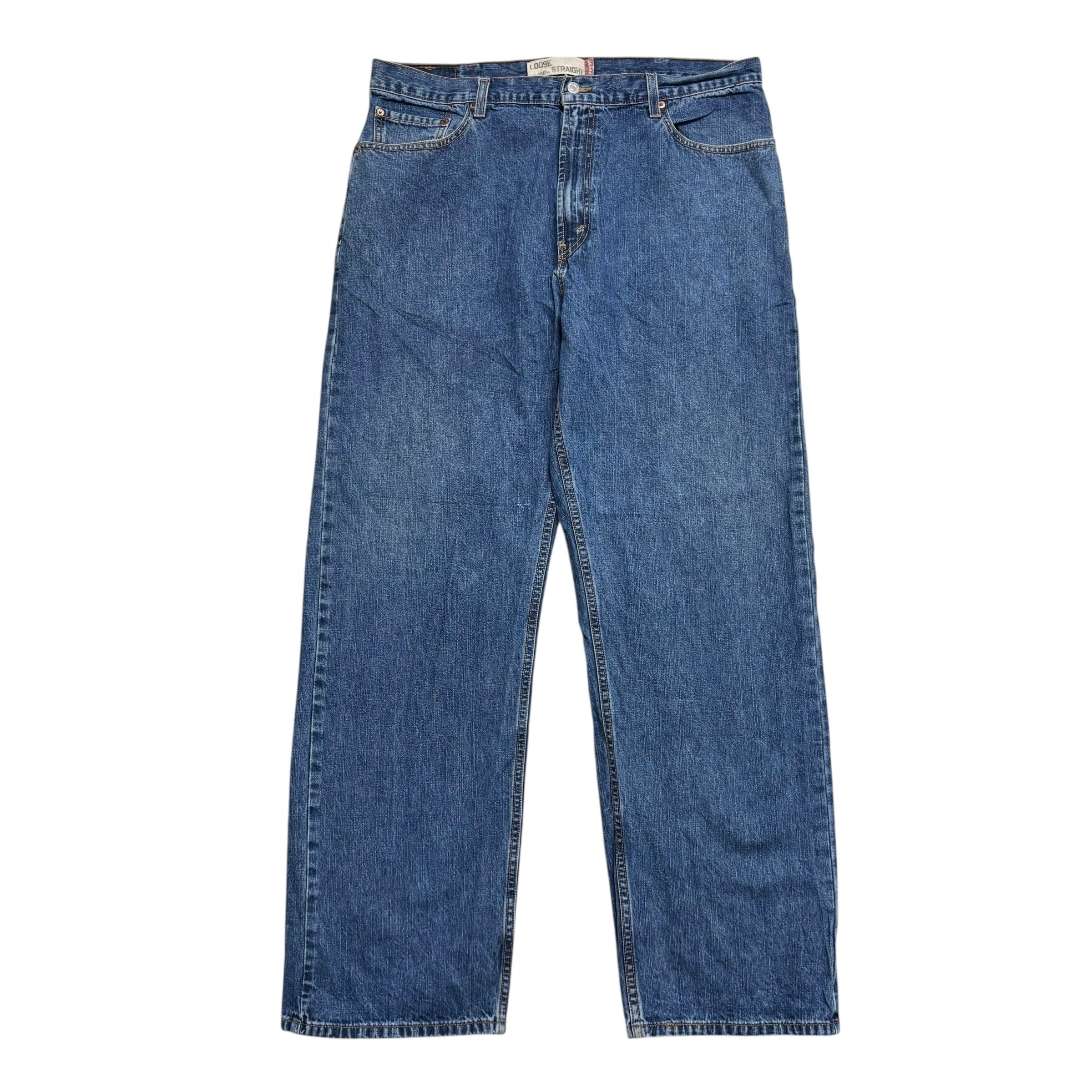Levis 569 Jeans W38 L34 Mens Mid Blue Baggy Relaxed Straight Fit Vintage Denim