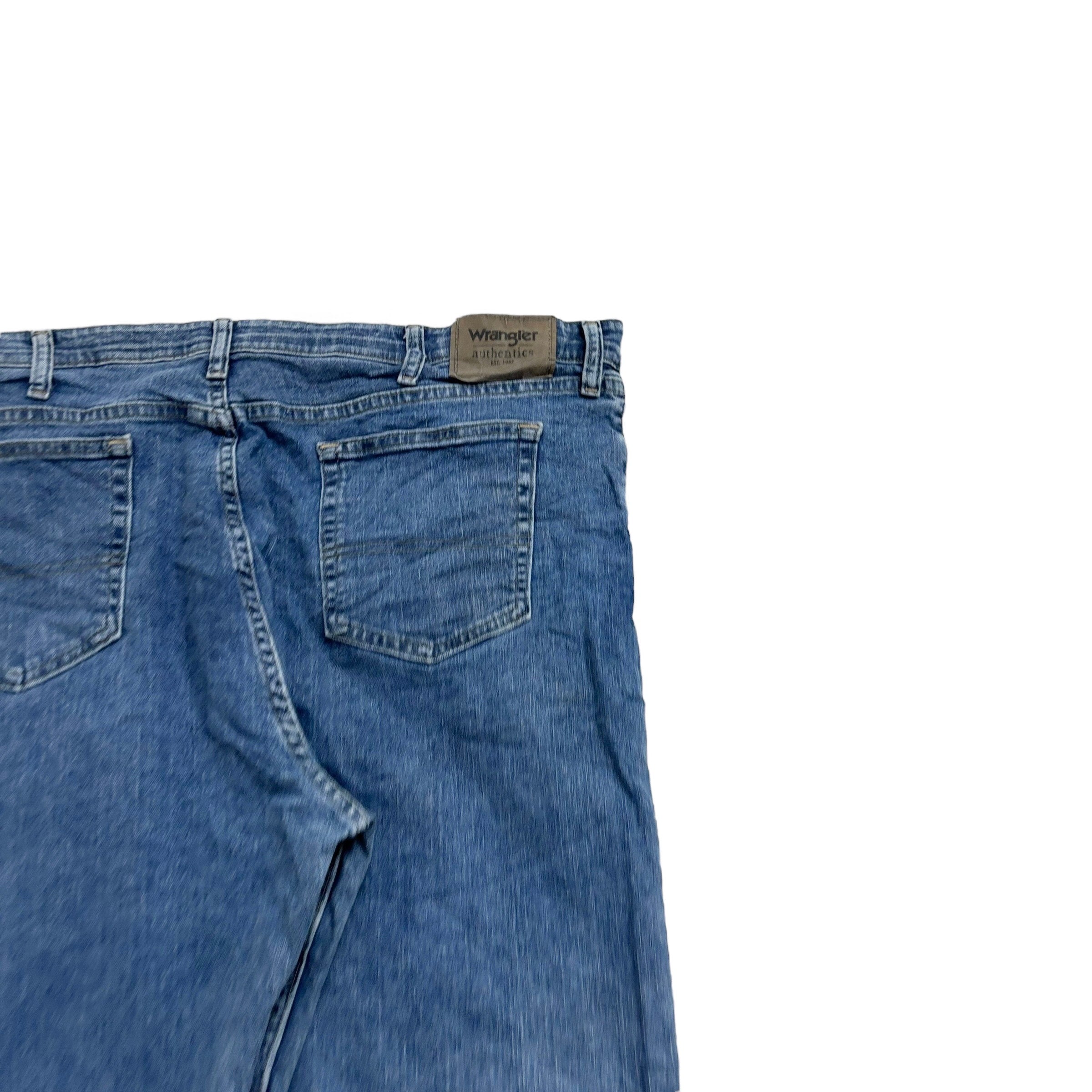 Wrangler Jeans W42 L34 Mens Mid Blue Regular Straight Fit Stretch Denim (E)