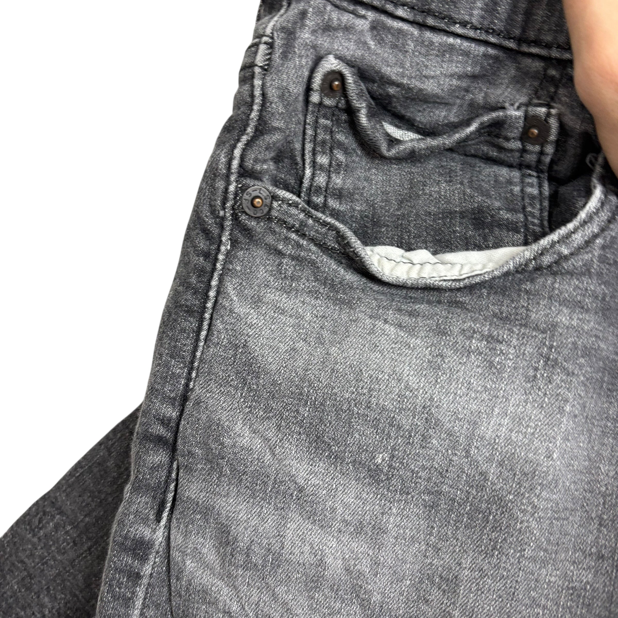 Levis 512 Jeans W33 L29 Mens Grey Slim Tapered Fit Stretch Denim