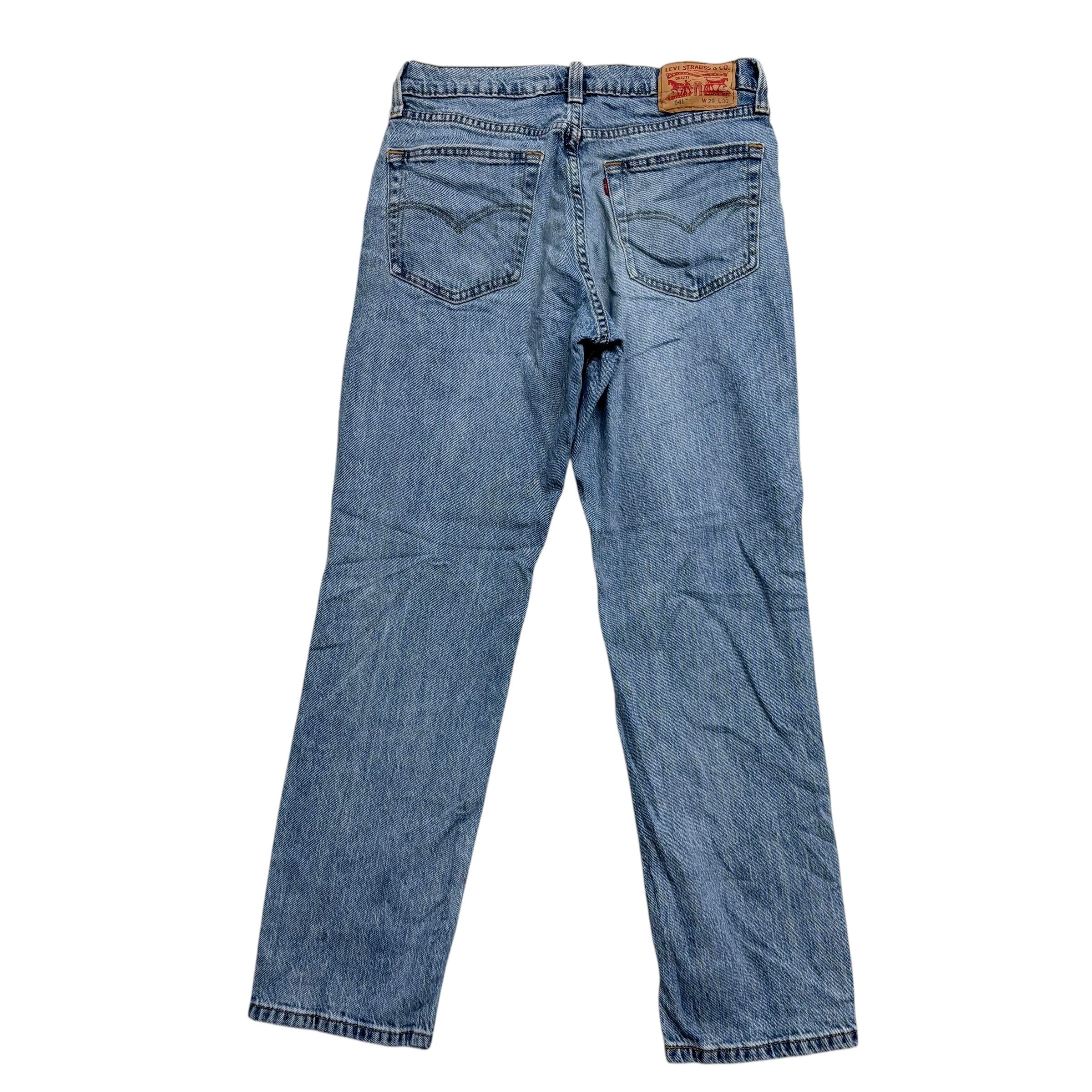 Levis 541 Jeans W29 L30 Mens Light Blue Athletic Tapered Fit Stretch Denim (E)