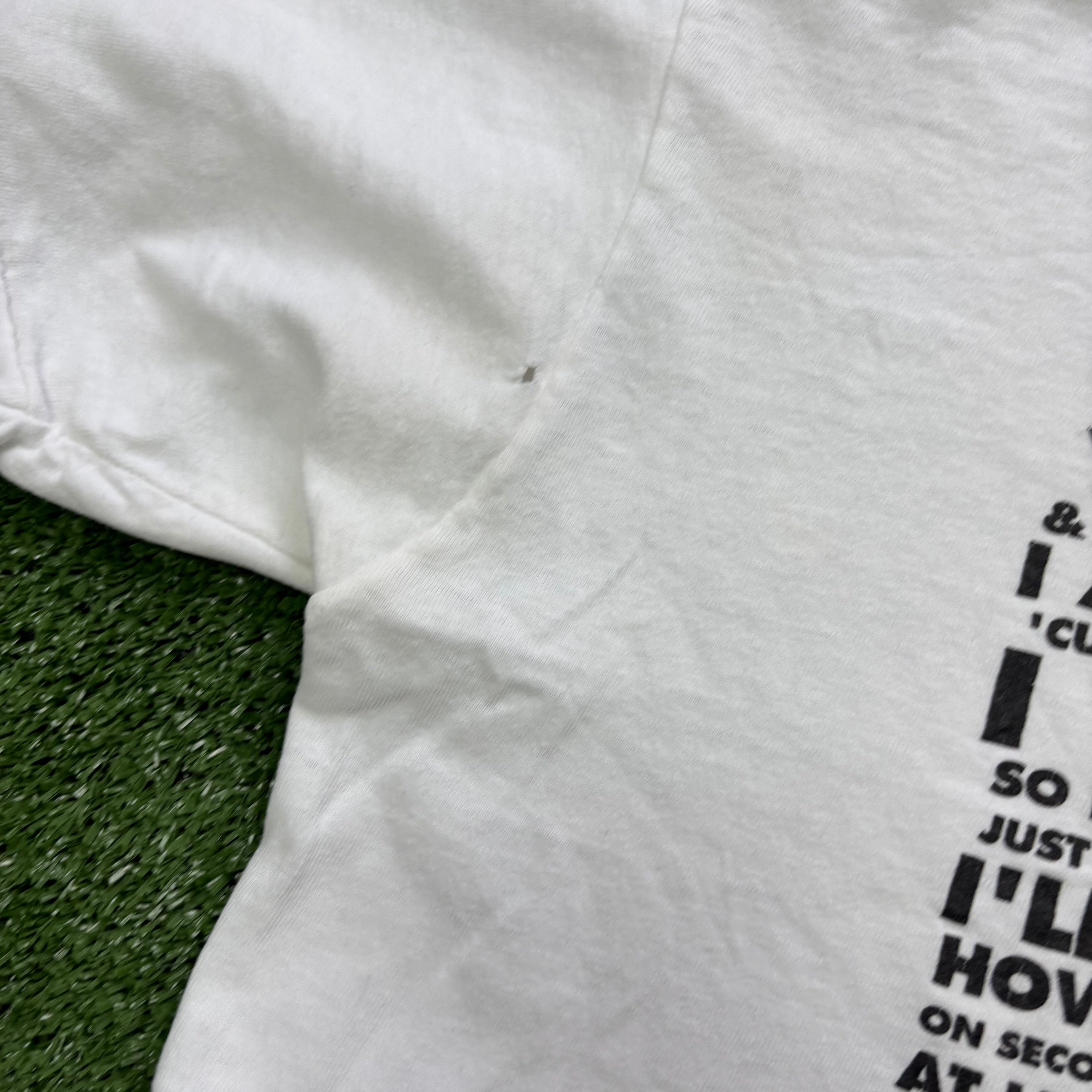 Vintage T Shirt Mens Small White Single Stitch Graphic Print 90s