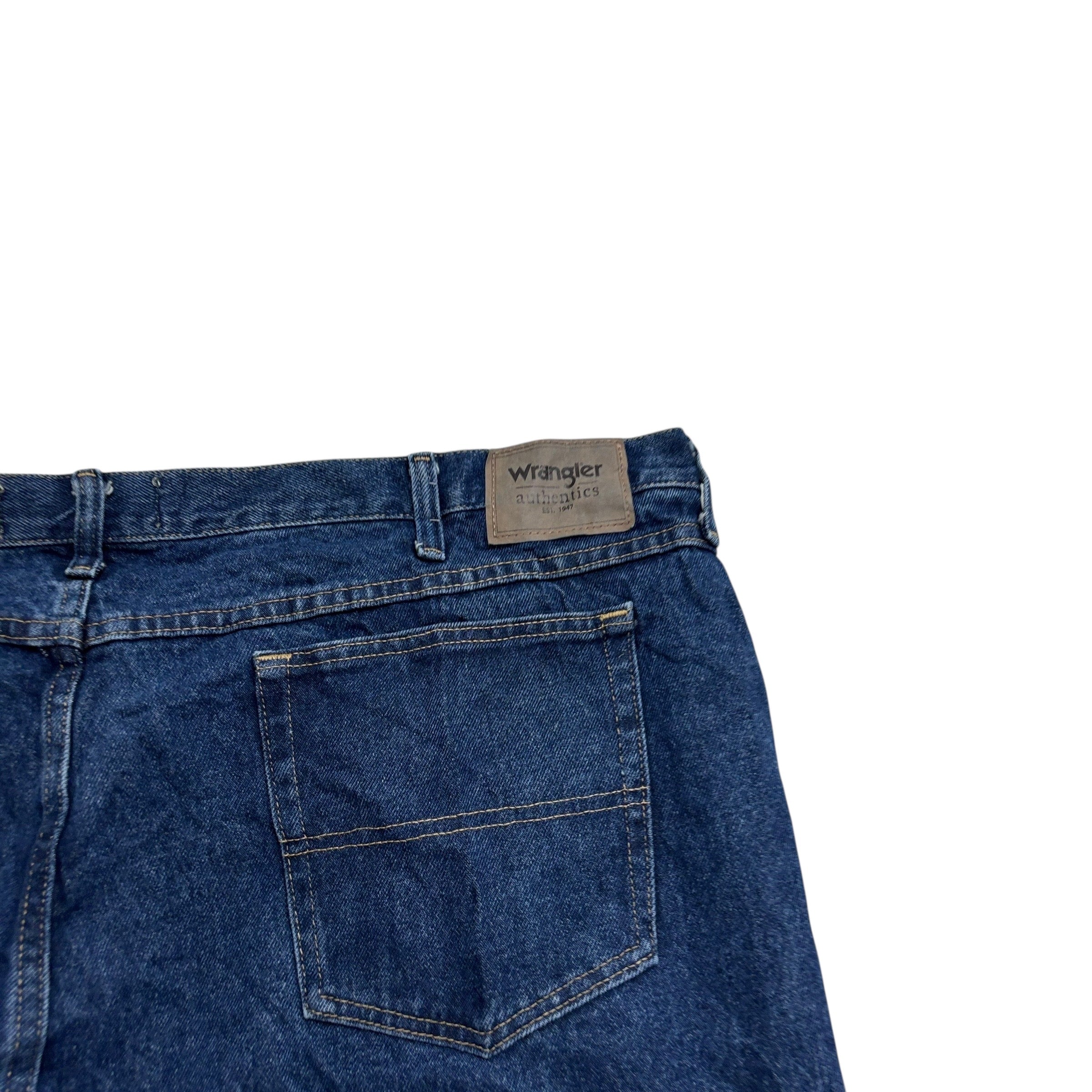 Wrangler Jeans W48 L30 Mens Dark Blue Relaxed Straight Fit Baggy Denim (E)
