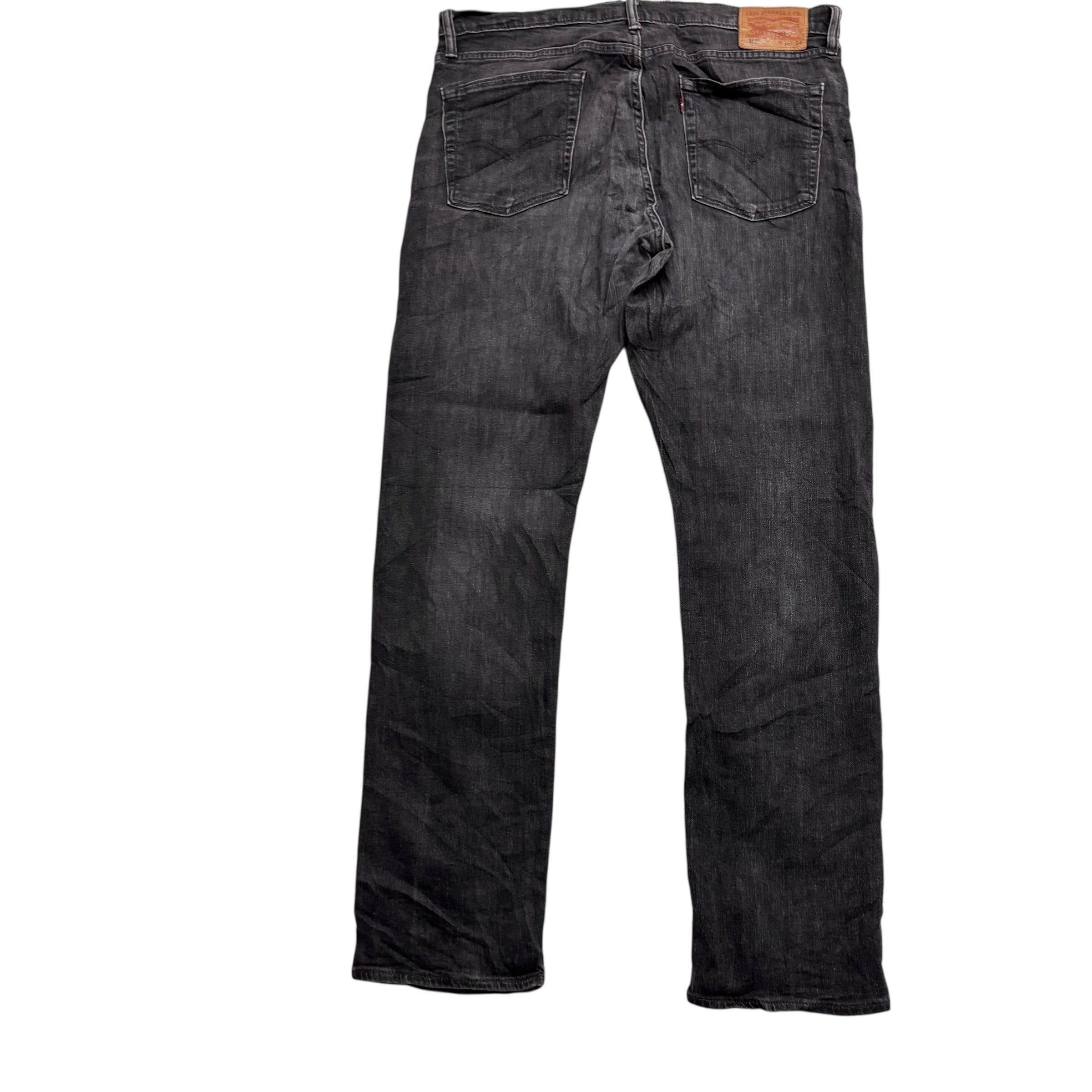 Levis 513 Jeans W36 L34 Mens Black Slim Straight Fit Stretch Denim
