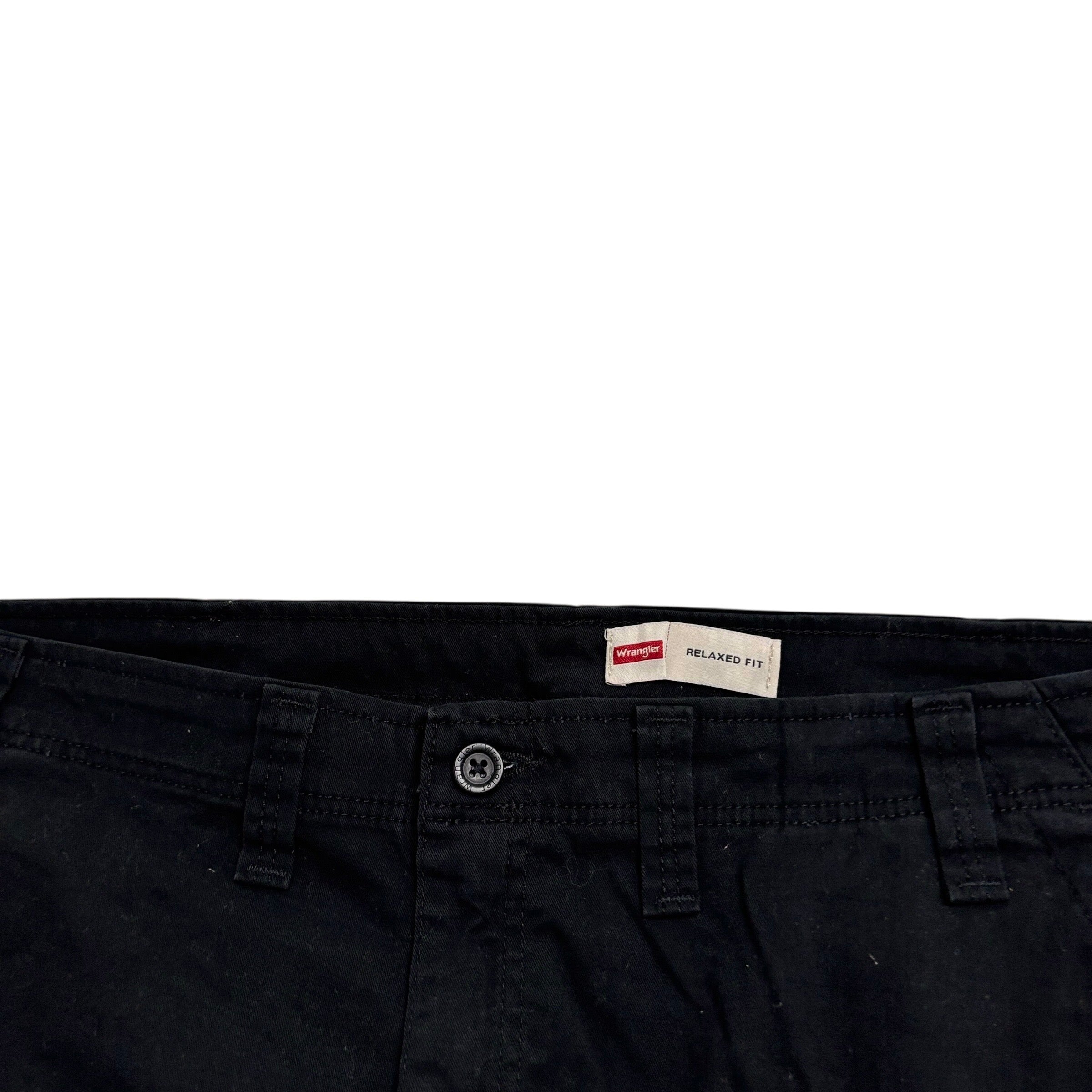 Wrangler Cargo Pants W44 L30 Mens Black Relaxed Fit Stretch Trousers (E)